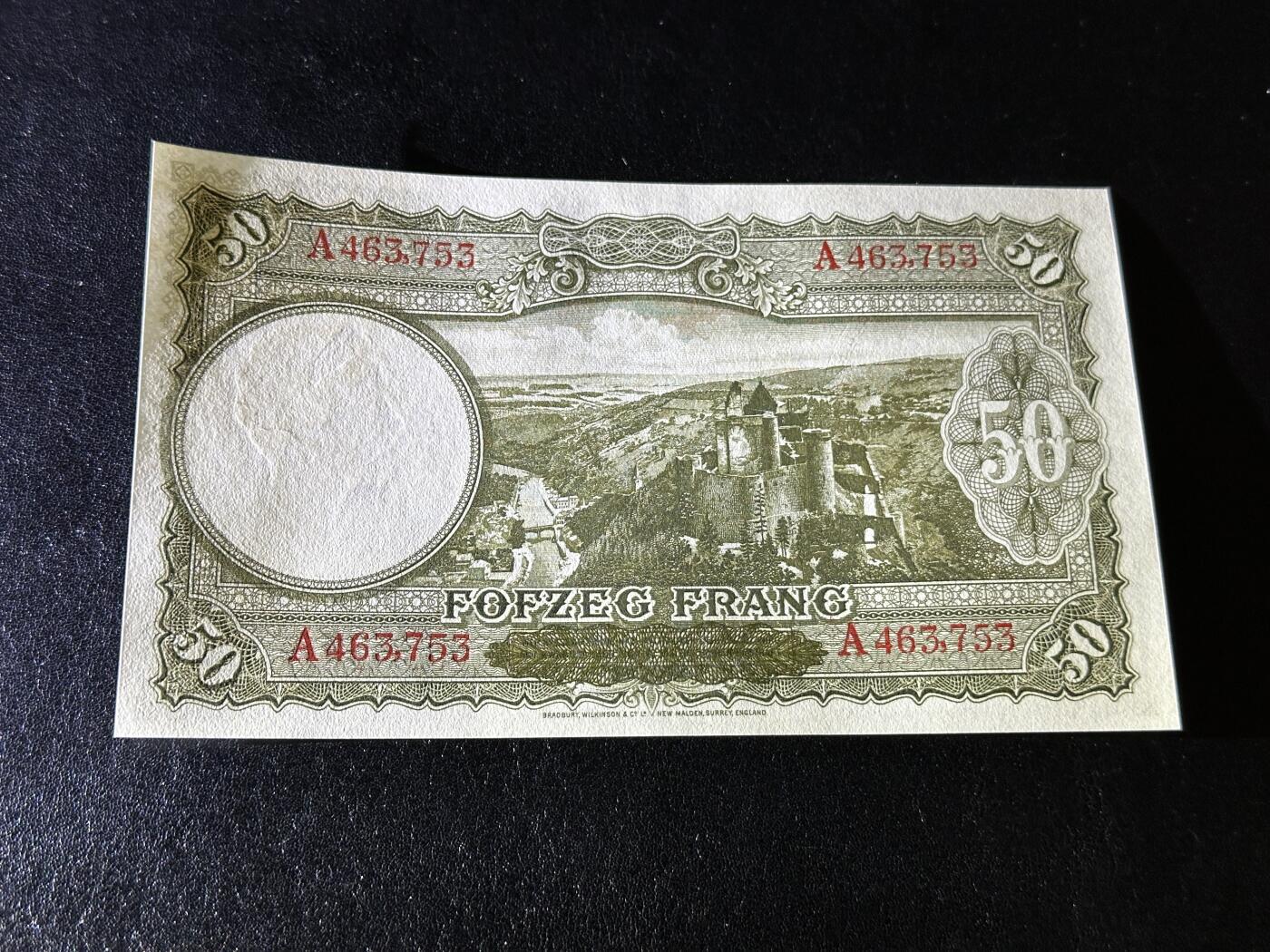《外钞收藏家》第四百零二期 1944年卢森堡50法郎 全新UNC BWC经典作品 A冠