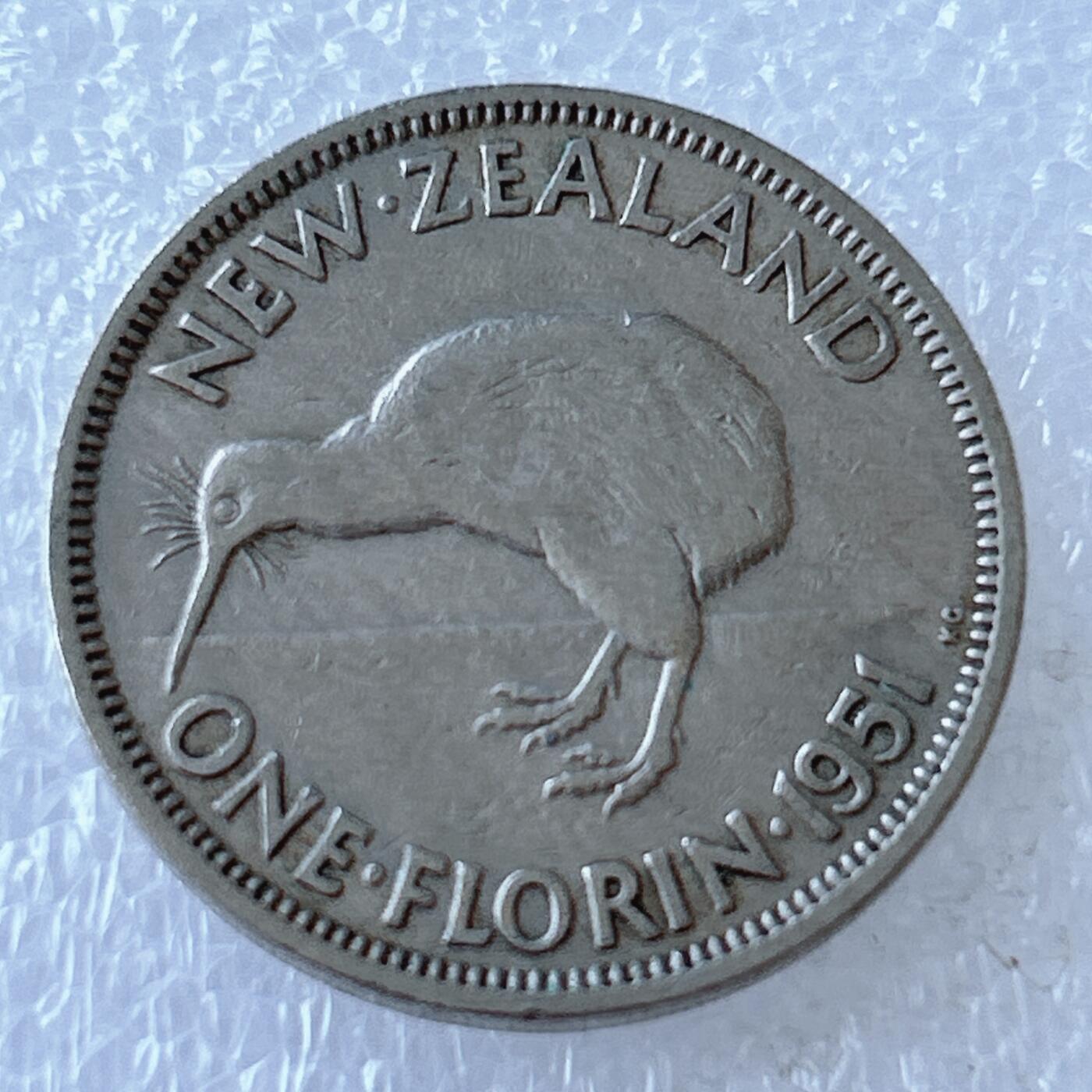 第一海外回流一元起拍收藏 散币专场 第107期 新西兰1951年1弗洛林 乔治六世