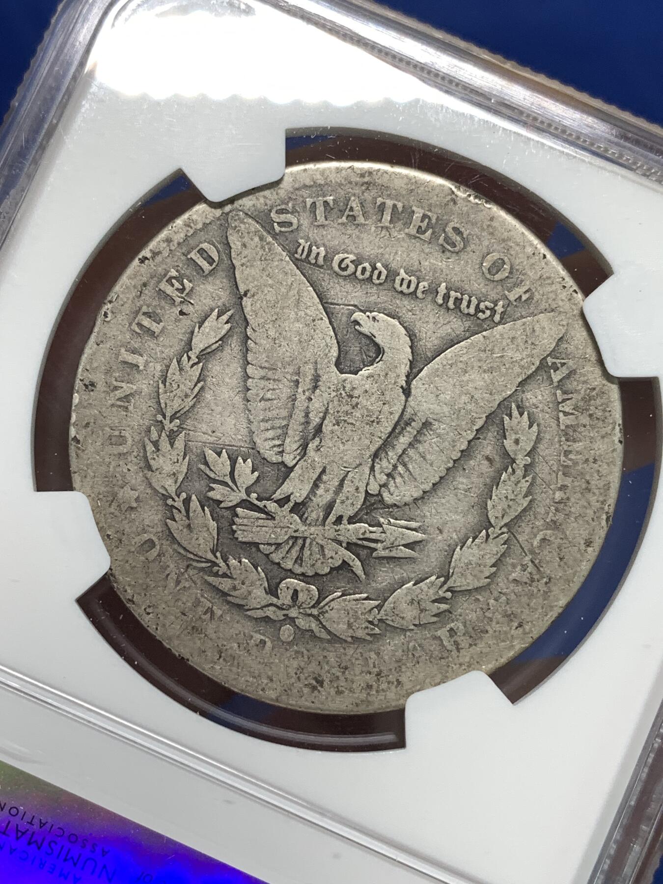 《竞宝斋》第295场- 周日，周一  2场连拍 （全场包邮） NGC G 美国1884-O摩根一元银币 少见充分流通品相，可惜严评，美国玩摩根充分流通很受欢迎