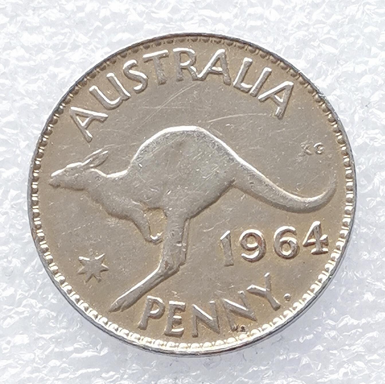 海外回流1元起拍小铺 各国钱币散币场 第14期 澳大利亚1964年1便士 伊丽莎白二世