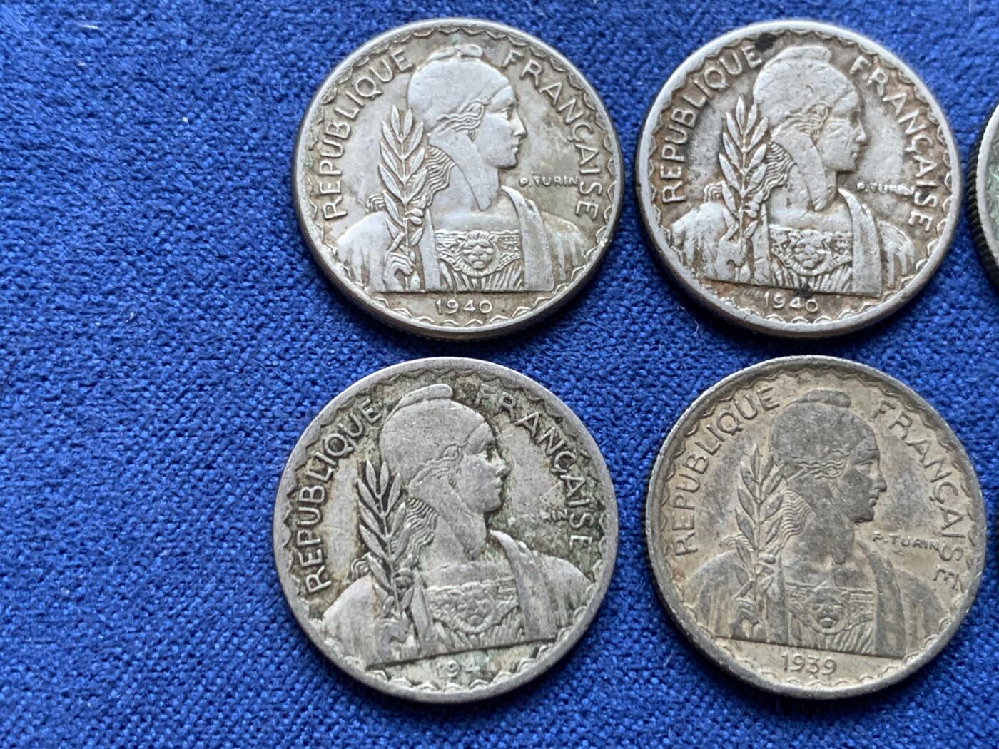 《竞宝斋》第295场- 周日，周一  2场连拍 （全场包邮） 6枚一组 法属印支10分镍币 细节见图