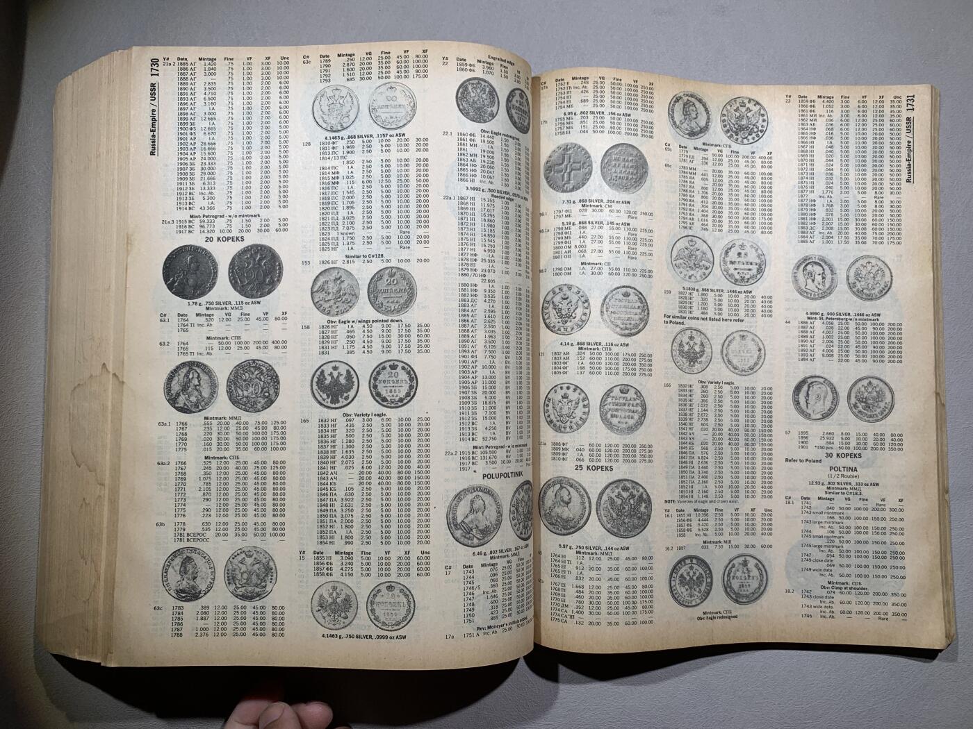 《竞宝斋》第295场- 周日，周一  2场连拍 （全场包邮） 克劳斯世界硬币目录第十版（1984年） 1984页大厚本  收录了自18世纪中期至1983年发行的75000枚以上硬币  内容十分详尽  非常少见