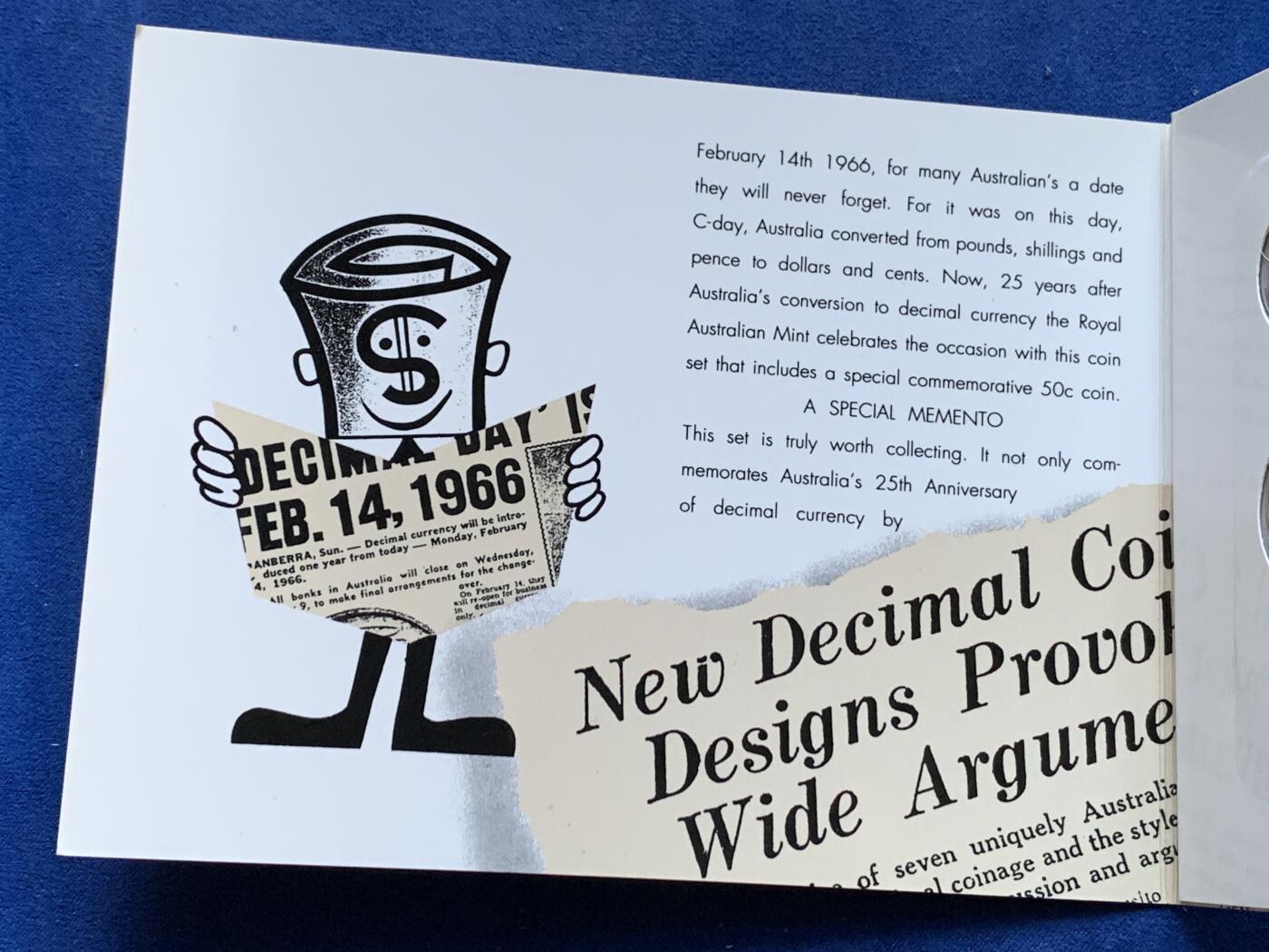 《竞宝斋》第295场- 周日，周一  2场连拍 （全场包邮） 稀少！1991 澳大利亚 十进制25周年纪念 官方MS 保存极为完好 毫无氧化 经典的MS比PS贵一大截的品种 发行量极少只有25,000套 克书参考价200刀 外拍炒上天了