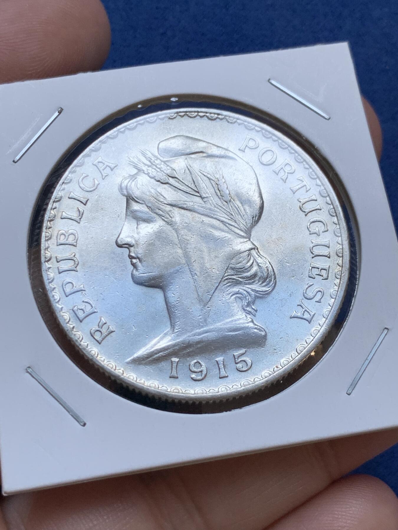 《竞宝斋》第295场- 周日，周一  2场连拍 （全场包邮） 3枚一组 葡萄牙1915-1916年女神版银币