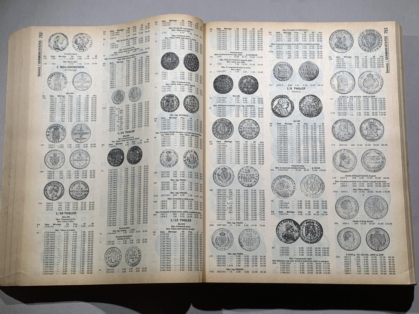 《竞宝斋》第295场- 周日，周一  2场连拍 （全场包邮） 克劳斯世界硬币目录第十版（1984年） 1984页大厚本  收录了自18世纪中期至1983年发行的75000枚以上硬币  内容十分详尽  非常少见