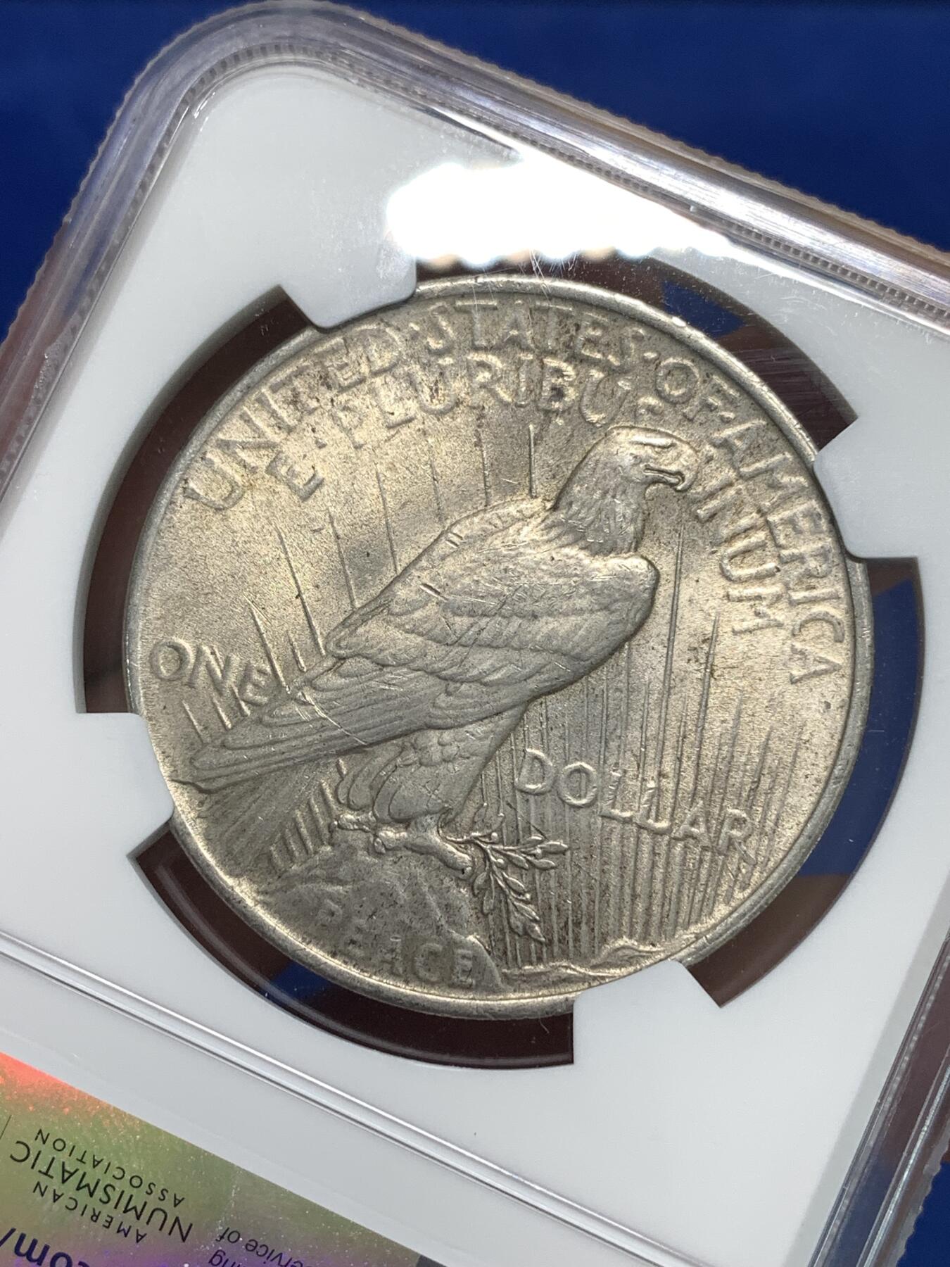 《竞宝斋》第295场- 周日，周一  2场连拍 （全场包邮） NGC UNC 美国1923年和平1美元银币