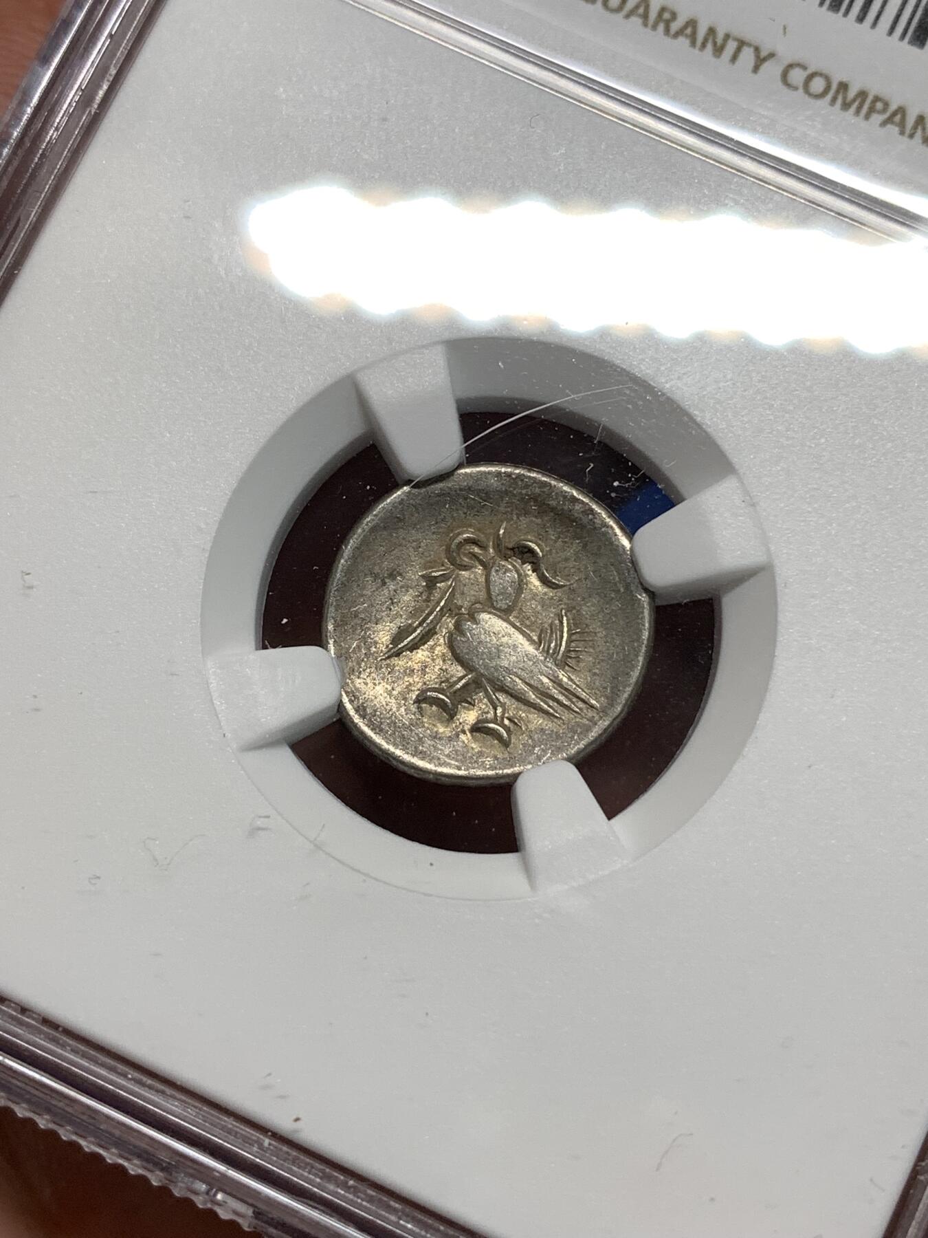 《竞宝斋》第295场- 周日，周一  2场连拍 （全场包邮） NGC AU55 柬埔寨1847-1860年小鸟银币 经典品种，传世粉灰彩