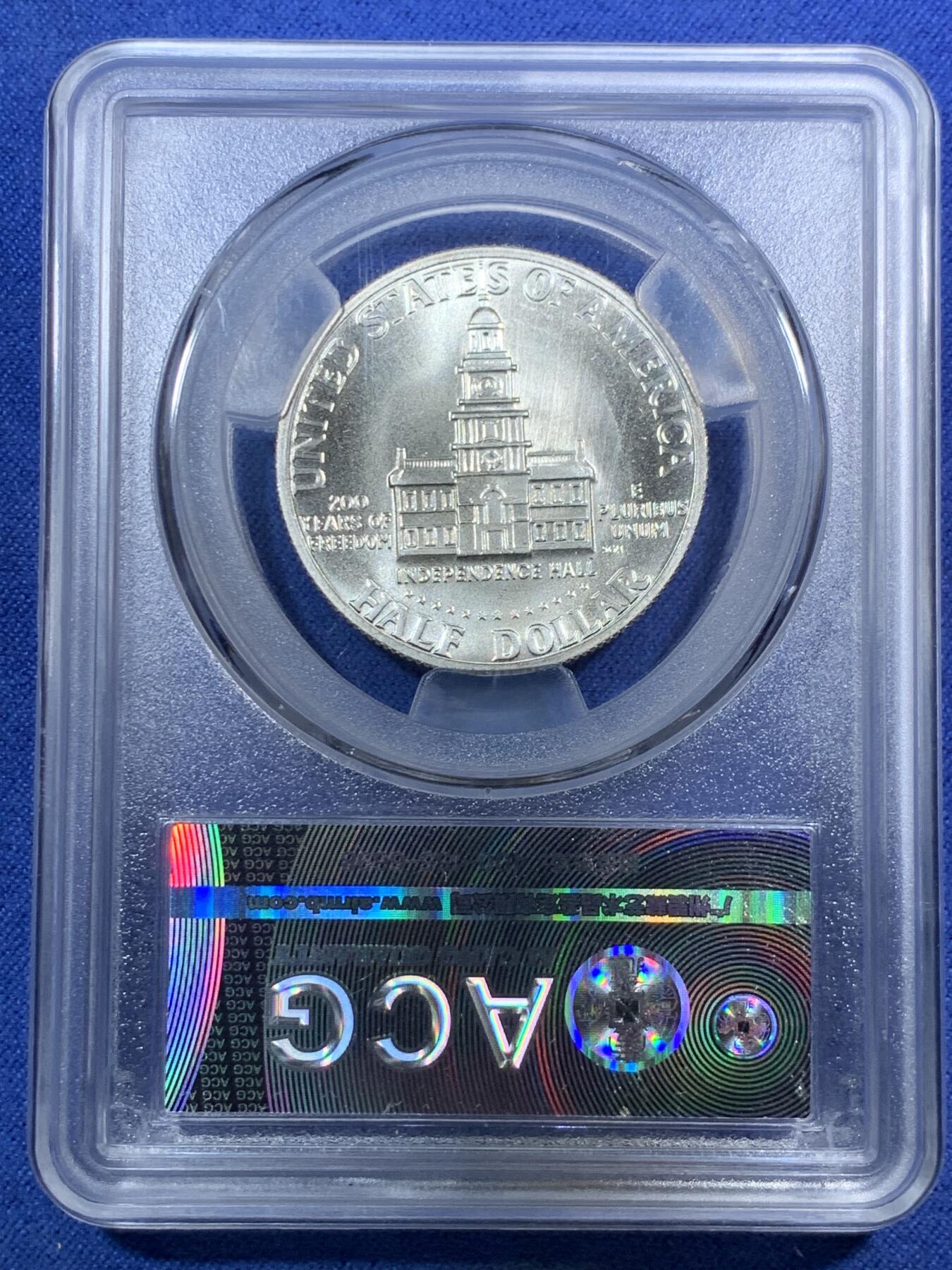 《竞宝斋》第295场- 周日，周一  2场连拍 （全场包邮） 两枚一组 ACG MS62/67 1976年美国建国200周年纪念镍币/银币 肯尼迪头像