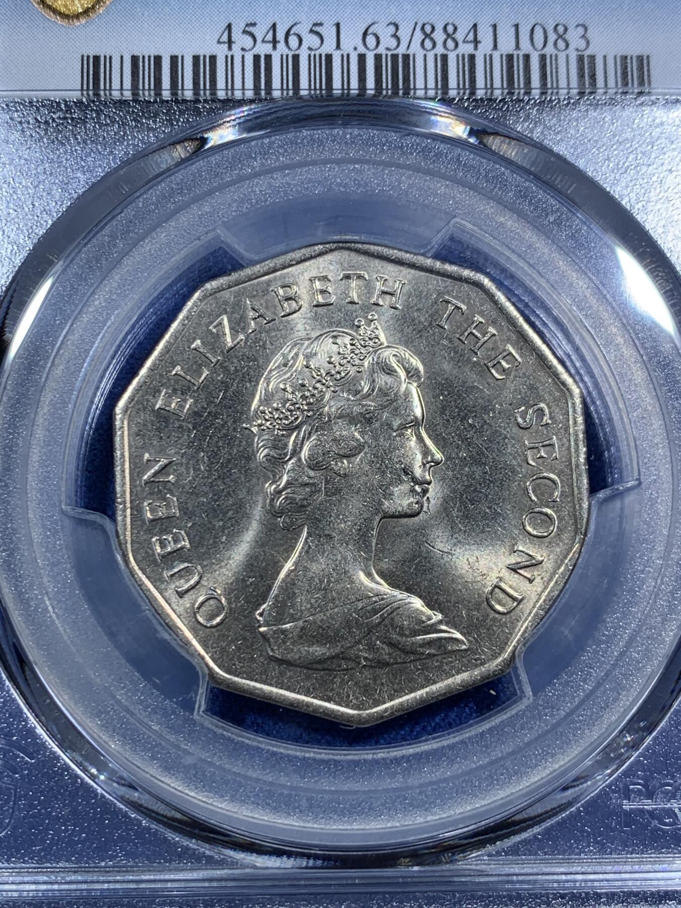 《竞宝斋》第295场- 周日，周一  2场连拍 （全场包邮） PCGS-MS63 1976 香港多边形五元 大热品种 两面转光犀利 76好品性价比很高 适合自藏