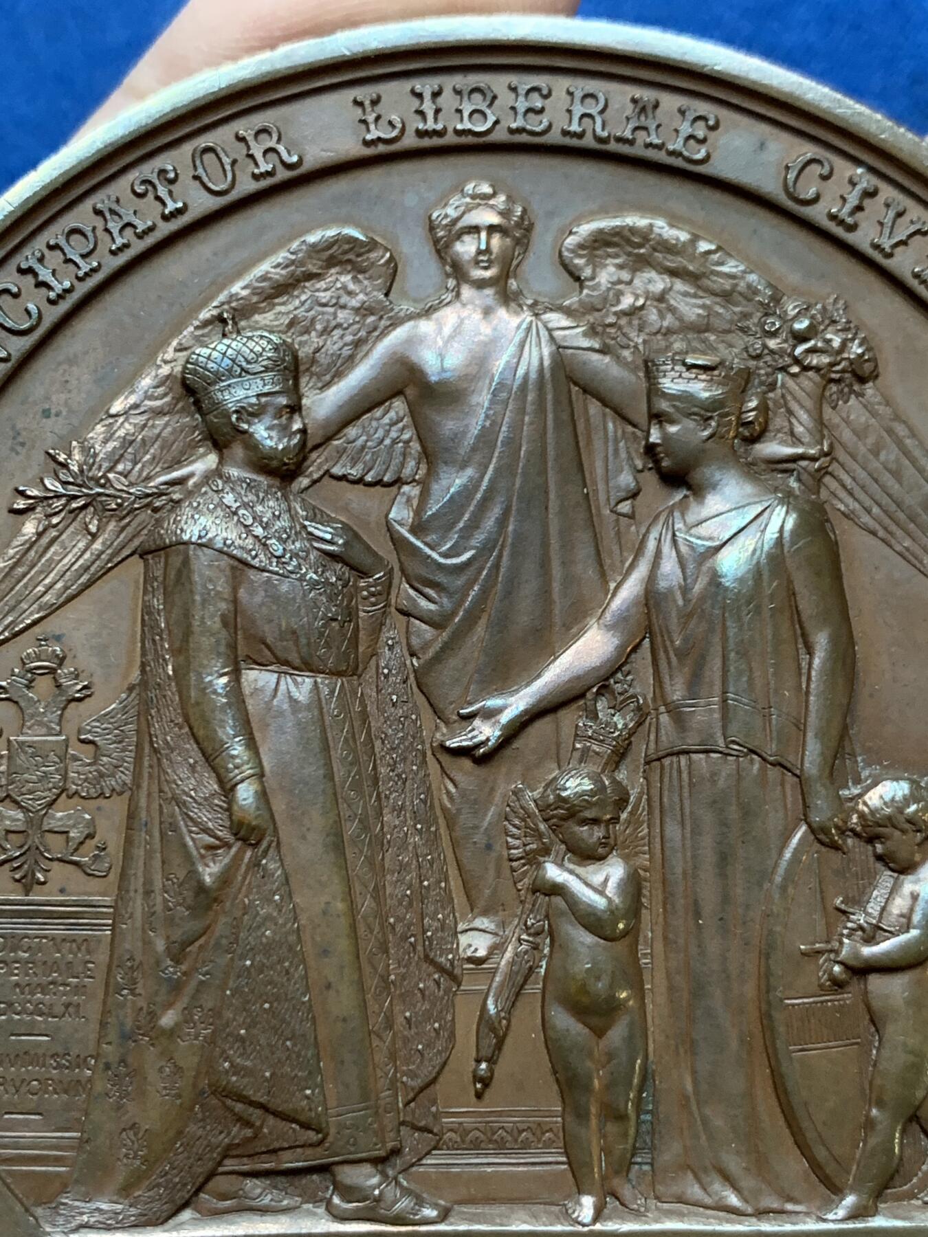 《竞宝斋》第295场- 周日，周一  2场连拍 （全场包邮） 1874英国金融城大铜章 沙俄亚历山大二世访问伦敦铜章 76.7mm 213.1g