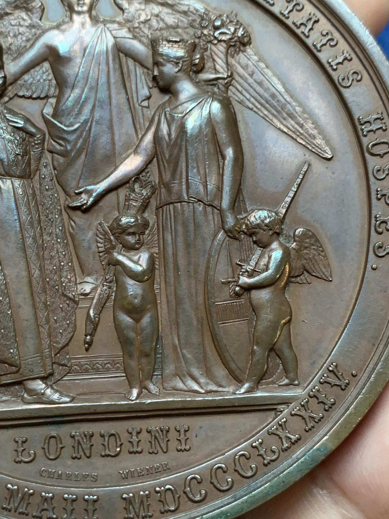 《竞宝斋》第295场- 周日，周一  2场连拍 （全场包邮） 1874英国金融城大铜章 沙俄亚历山大二世访问伦敦铜章 76.7mm 213.1g