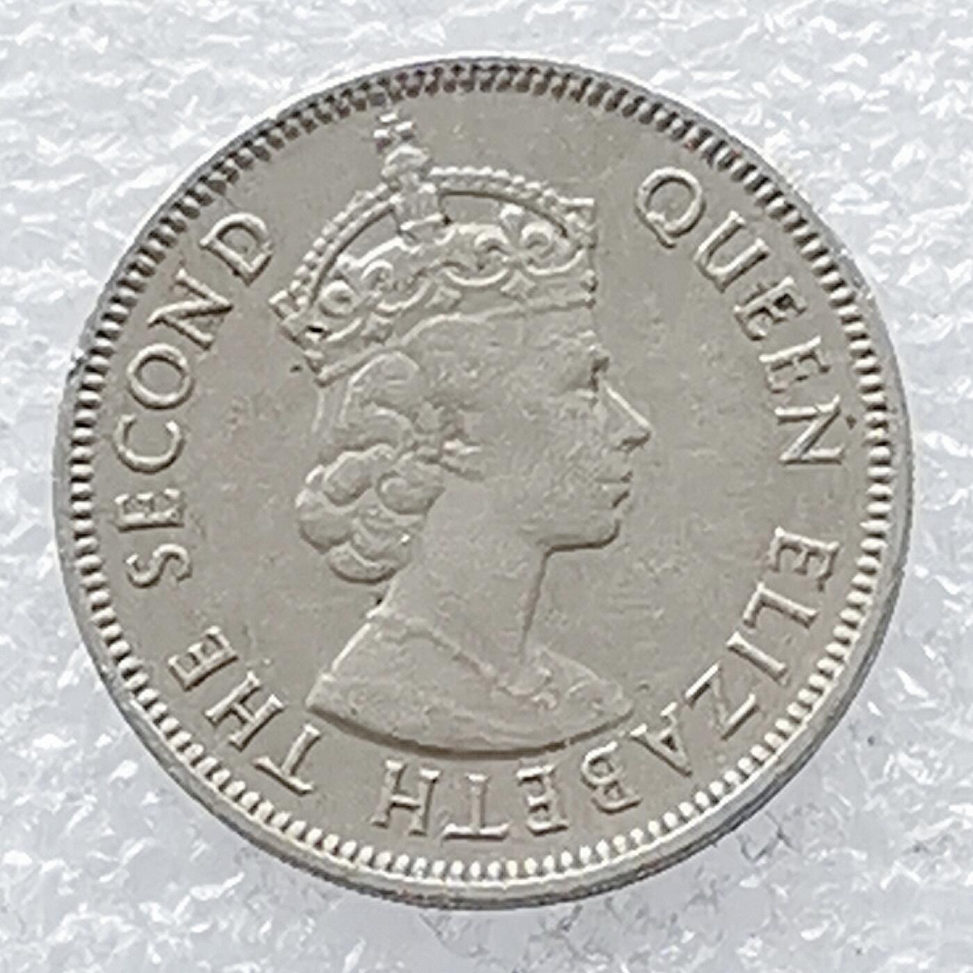 海外回流1元起拍小铺 各国钱币散币场 第14期 毛里求斯1975年1/2卢比 伊丽莎白女王版