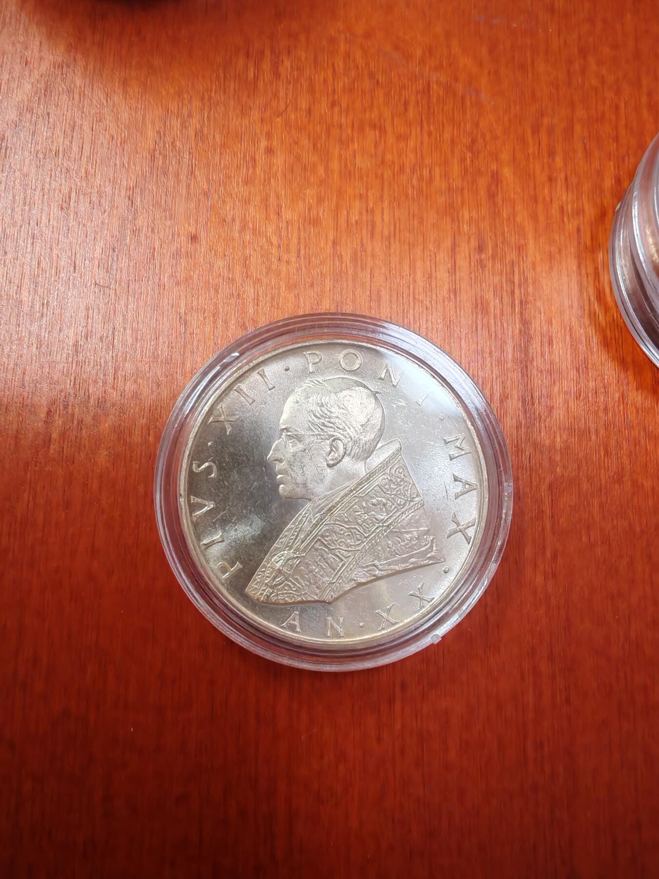 长老汇龙年精选第十九场拍卖 1958梵蒂冈教皇庇护十二世500里拉银币