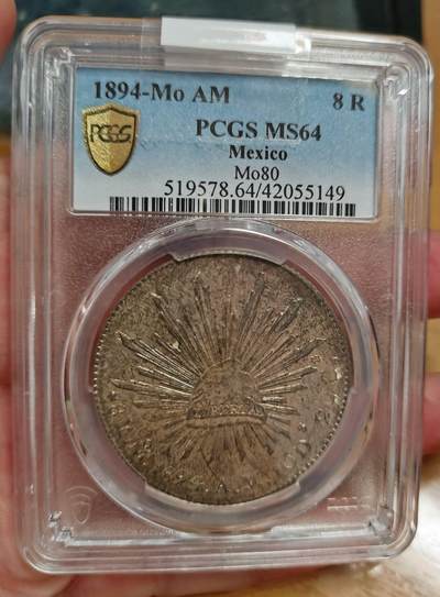 海外回流精选 - PCGS MS64 墨西哥鹰洋1894年Mo版