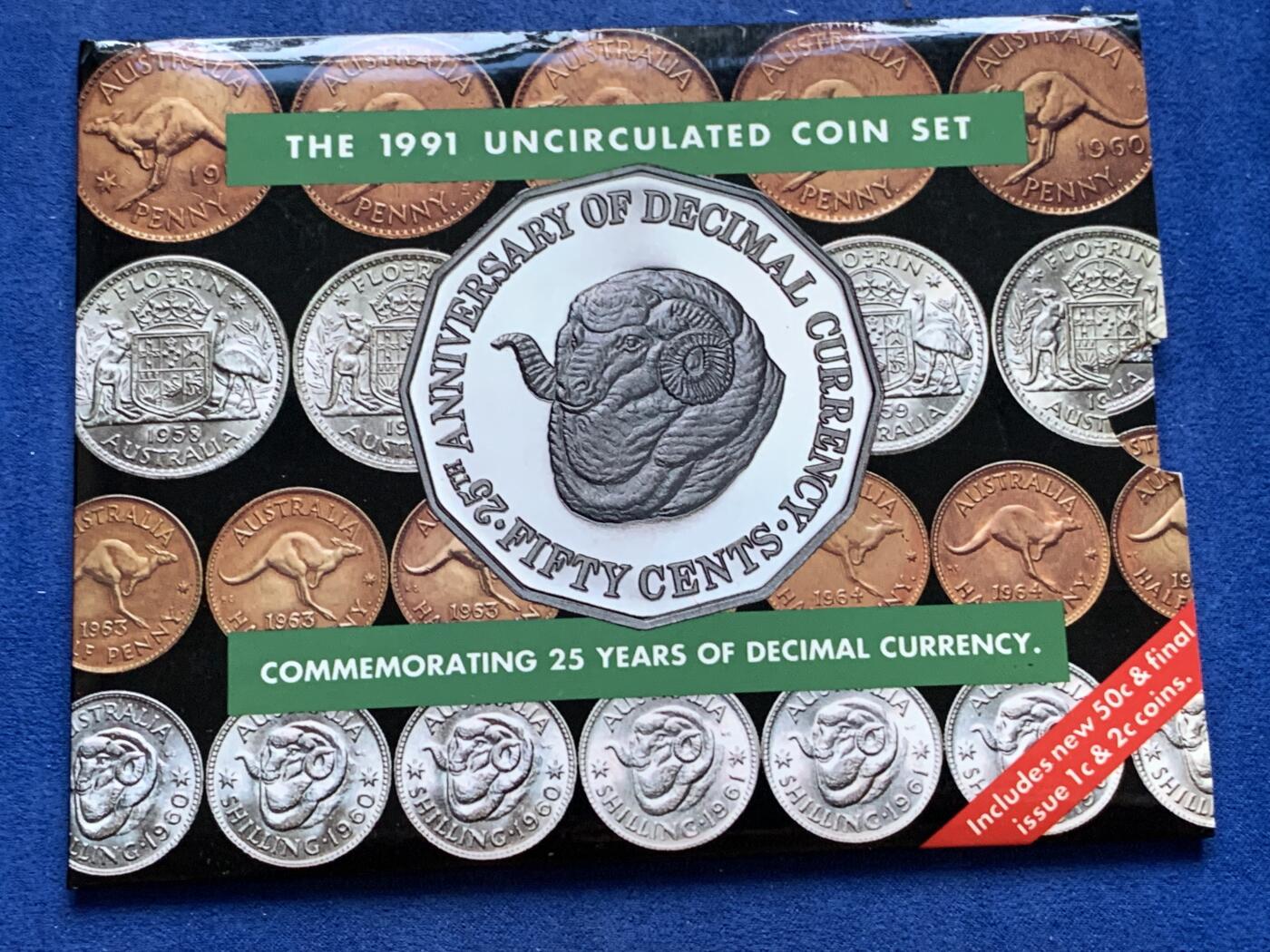 《竞宝斋》第295场- 周日，周一  2场连拍 （全场包邮） 稀少！1991 澳大利亚 十进制25周年纪念 官方MS 保存极为完好 毫无氧化 经典的MS比PS贵一大截的品种 发行量极少只有25,000套 克书参考价200刀 外拍炒上天了