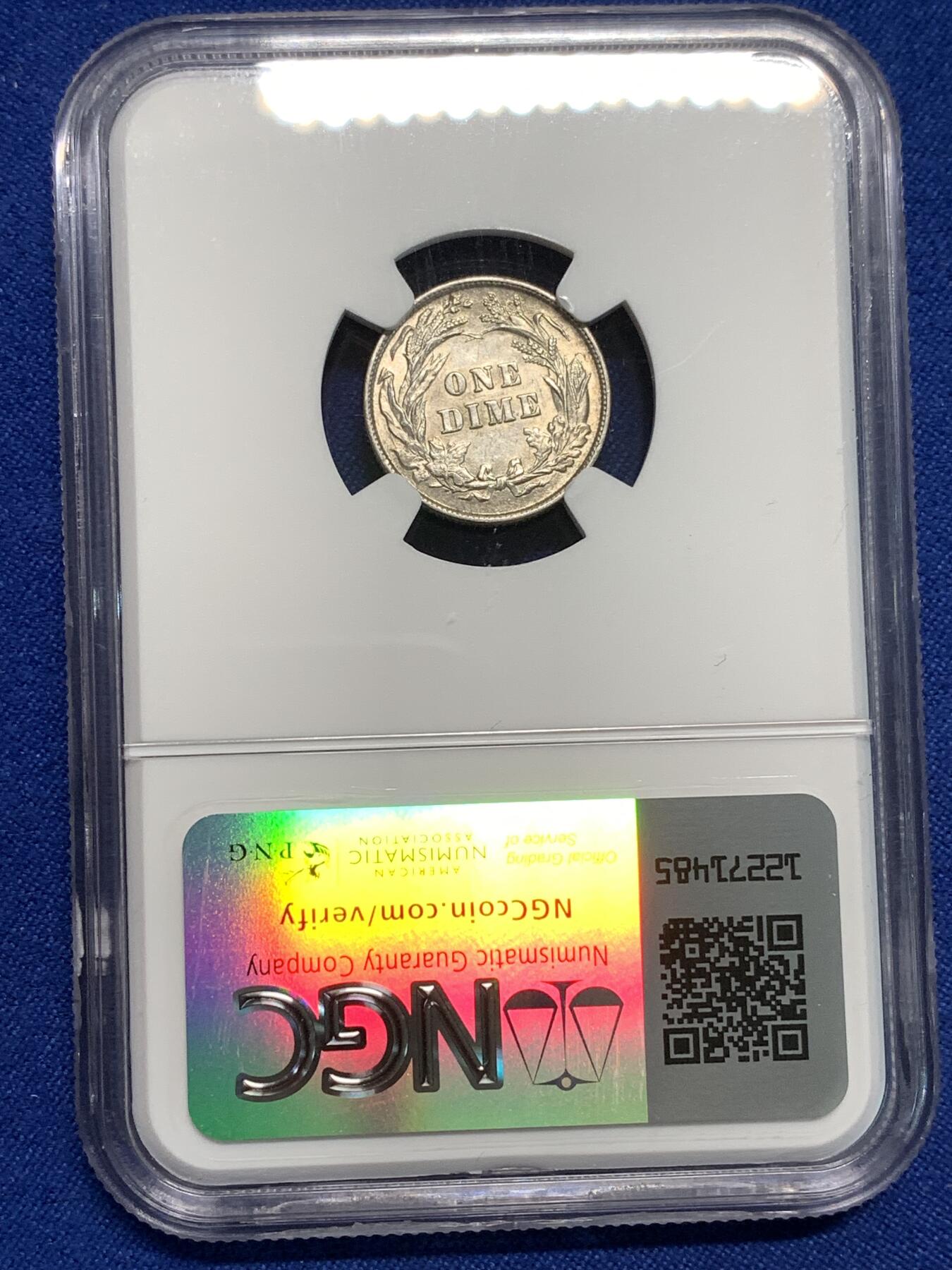 《竞宝斋》第295场- 周日，周一  2场连拍 （全场包邮） NGC AUD 美国1892年10美分银币