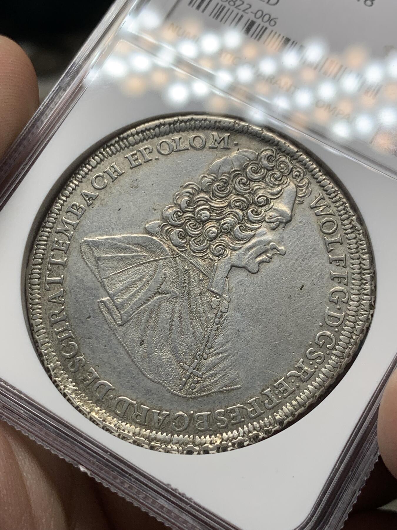 《竞宝斋》第295场- 周日，周一  2场连拍 （全场包邮） NGC AU 奥地利 1721 波希米亚王国 少见主教区 施拉滕巴赫 1泰勒大银币