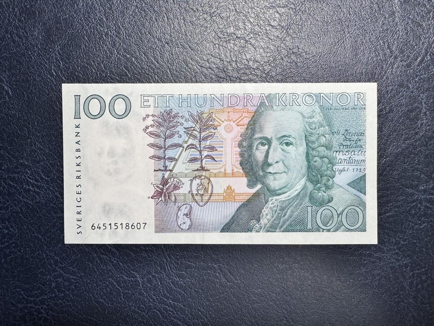 收藏联盟Quantum Auction 第366期拍卖  瑞典1996年100克朗 品相全新UNC 林奈