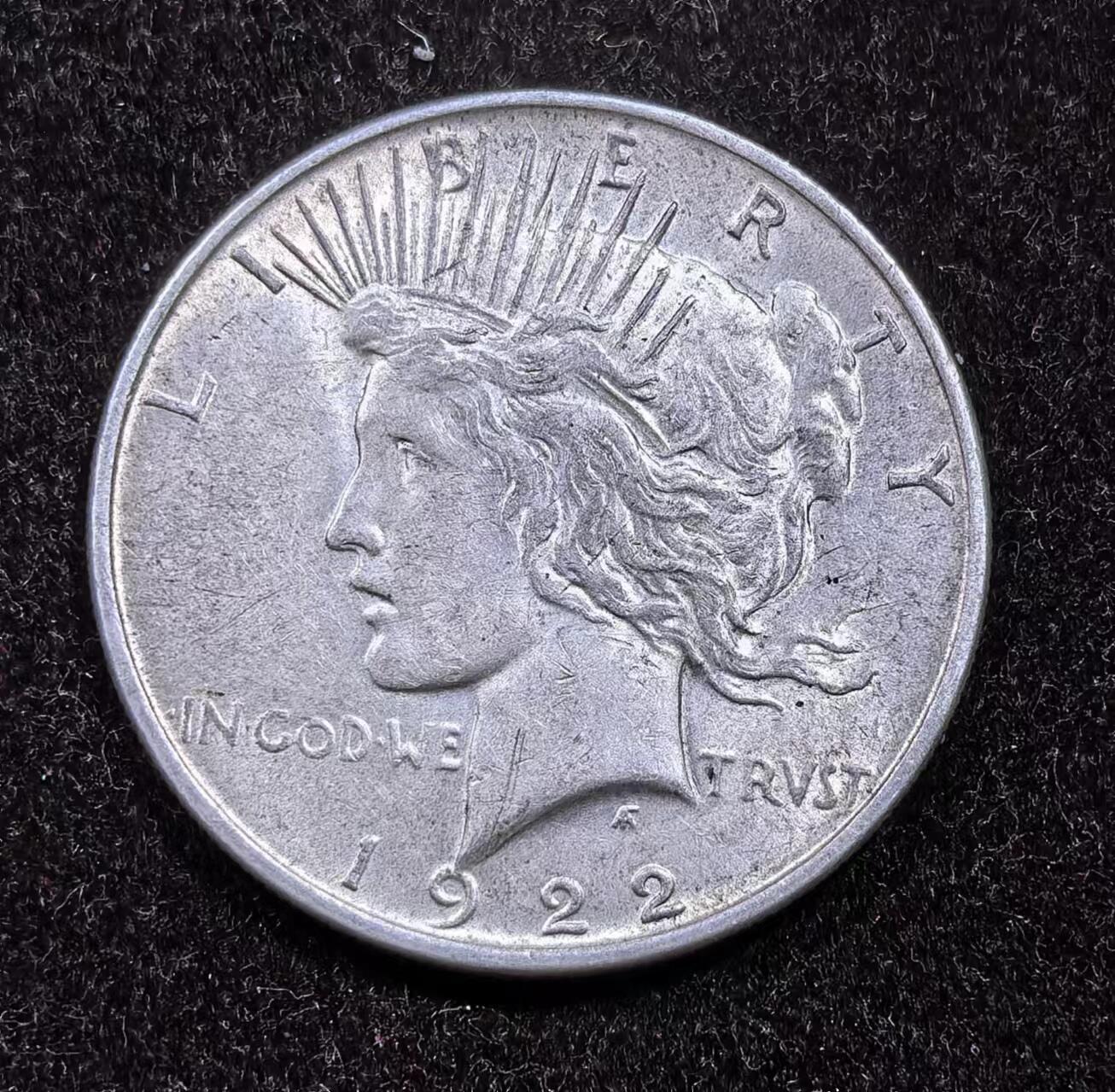 北京马甸外国币专卖微拍第124期，外国金银币专场，陆续上新，欢迎关注 1922年美国和平鸽银币