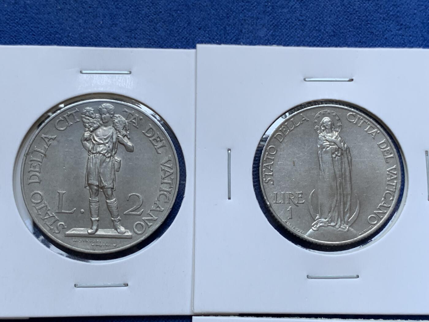 《竞宝斋》第295场- 周日，周一  2场连拍 （全场包邮） 8枚一组 梵蒂冈教皇国1933-34年8枚套 少见双年份版（含两银）