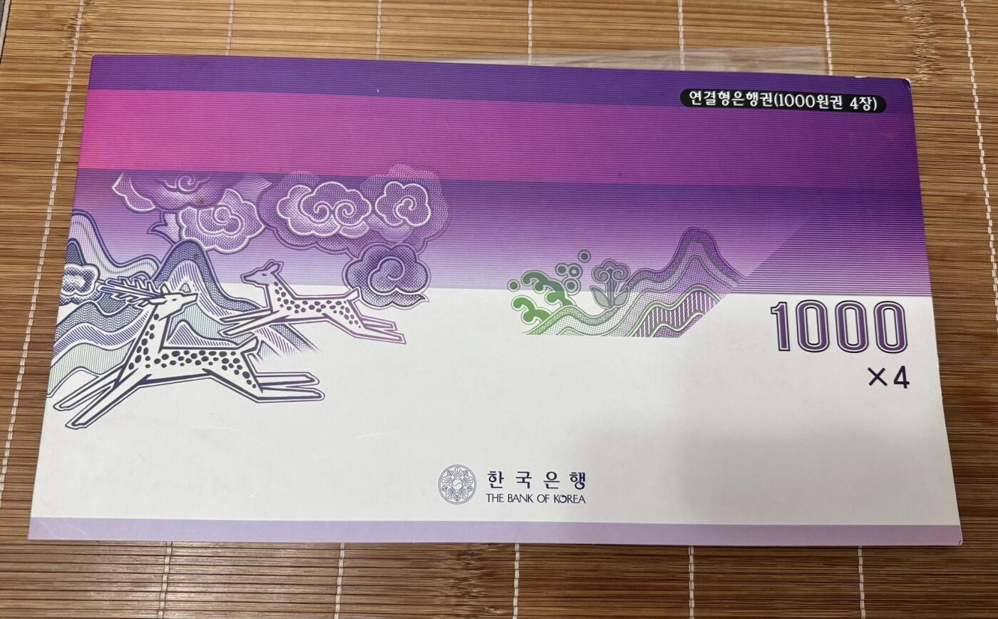 收藏联盟Quantum Auction 第366期拍卖  韩国1983年1000元四连体 品相UNC