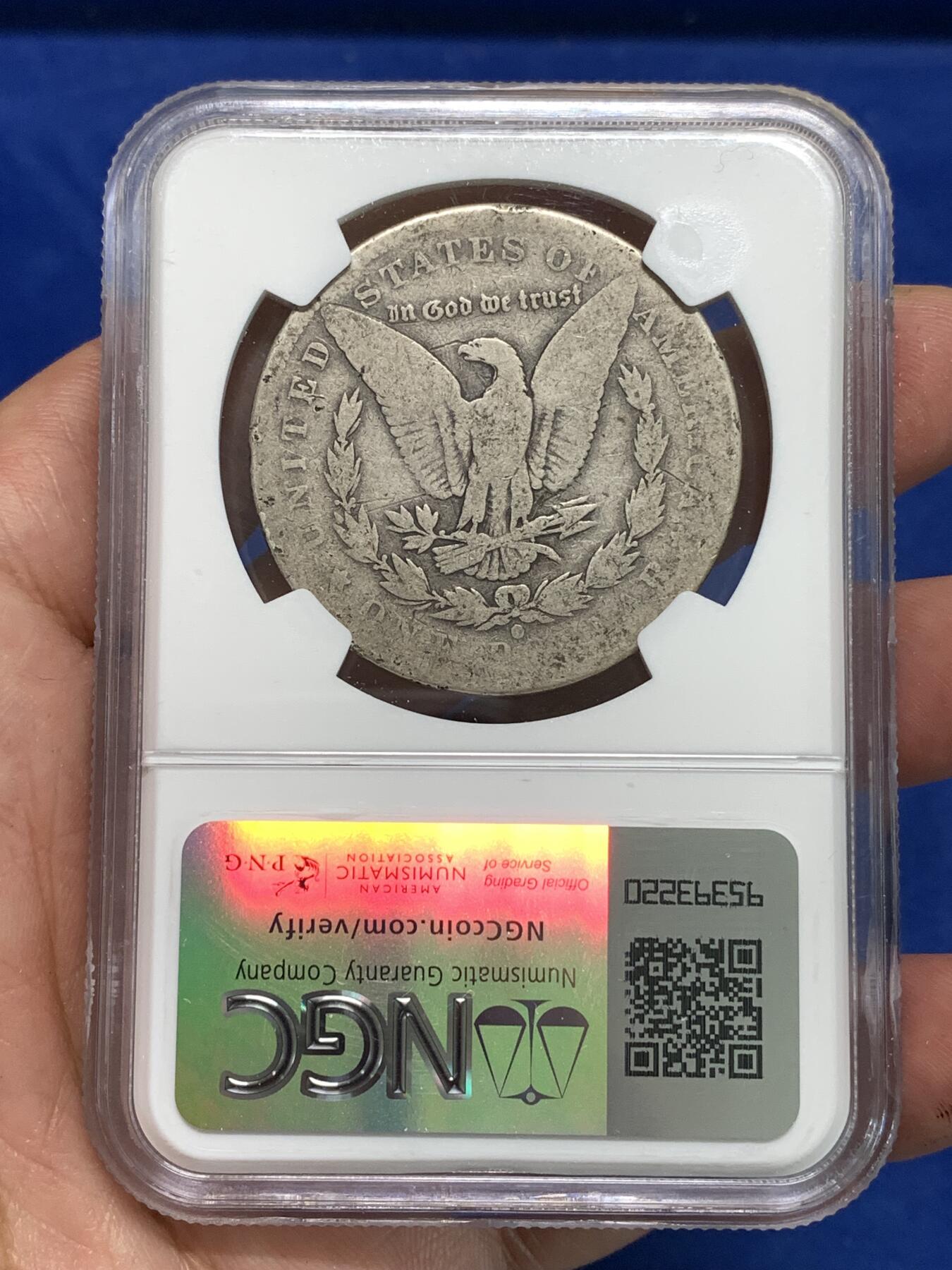 《竞宝斋》第295场- 周日，周一  2场连拍 （全场包邮） NGC G 美国1884-O摩根一元银币 少见充分流通品相，可惜严评，美国玩摩根充分流通很受欢迎