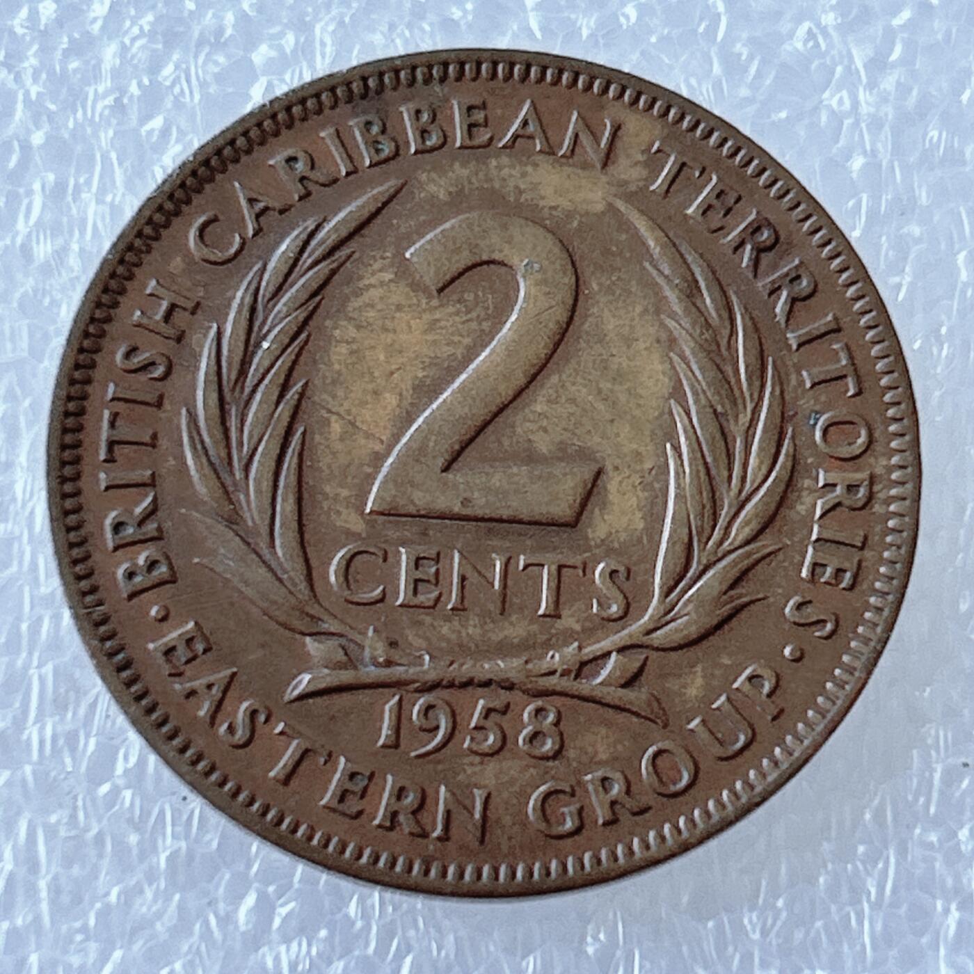 第一海外回流一元起拍收藏 散币专场 第107期 东加勒比1958年2分大铜币