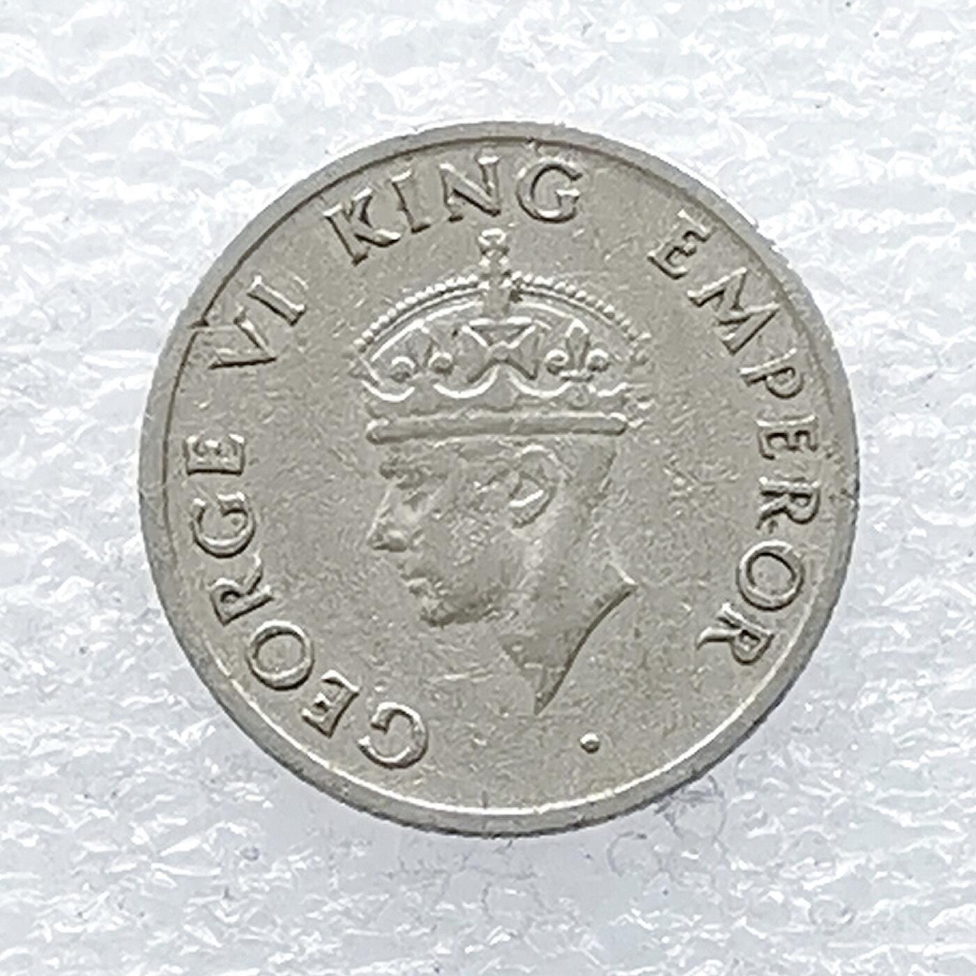 海外回流1元起拍小铺 各国钱币散币场 第14期 英属印度1946年1/4卢比镍币