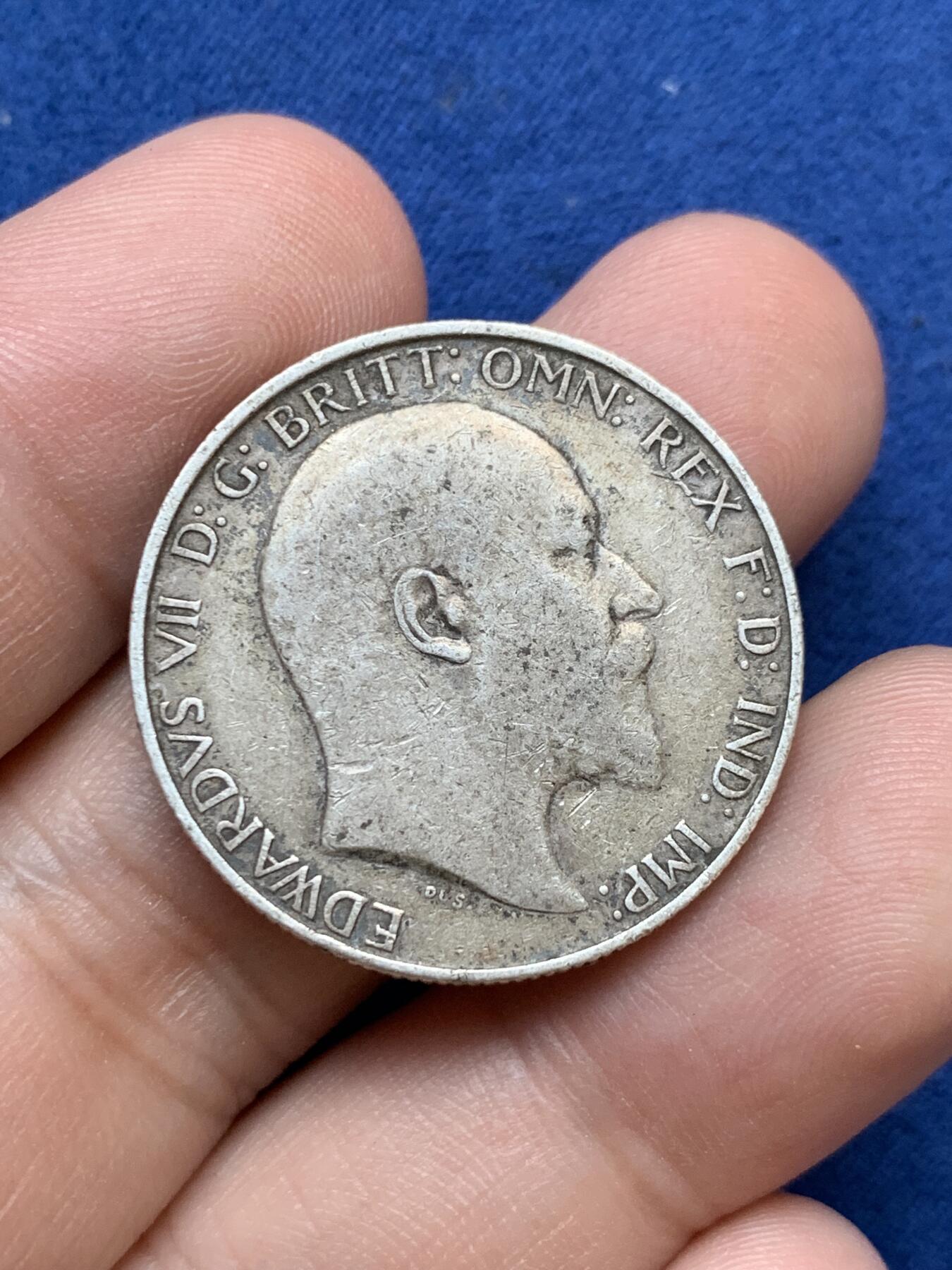 《竞宝斋》第295场- 周日，周一  2场连拍 （全场包邮） 英国1907年爱七海神2先令银币 少见年份