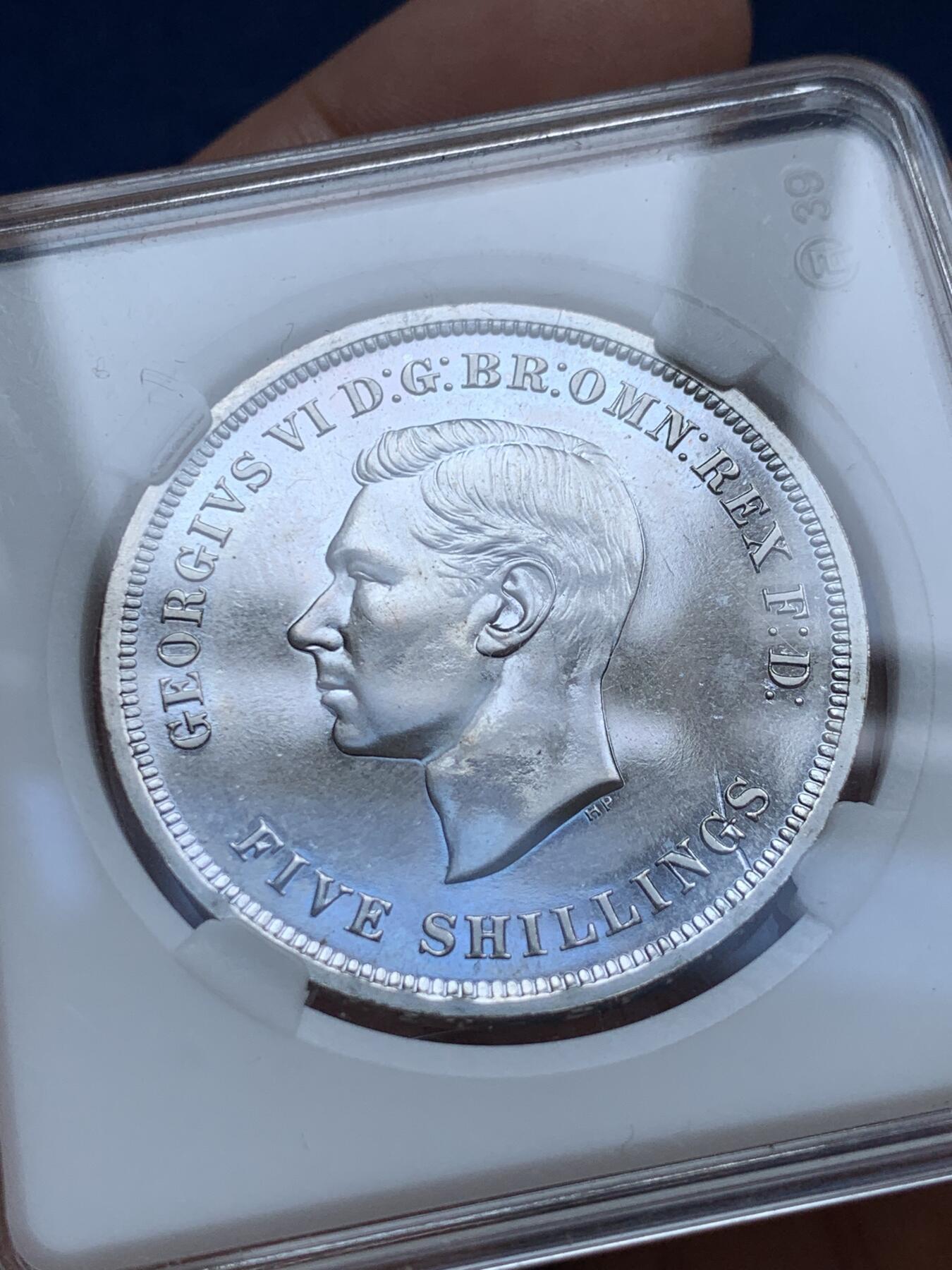 《竞宝斋》第295场- 周日，周一  2场连拍 （全场包邮） 英国乔治六世1951年马剑镍币 品相如图