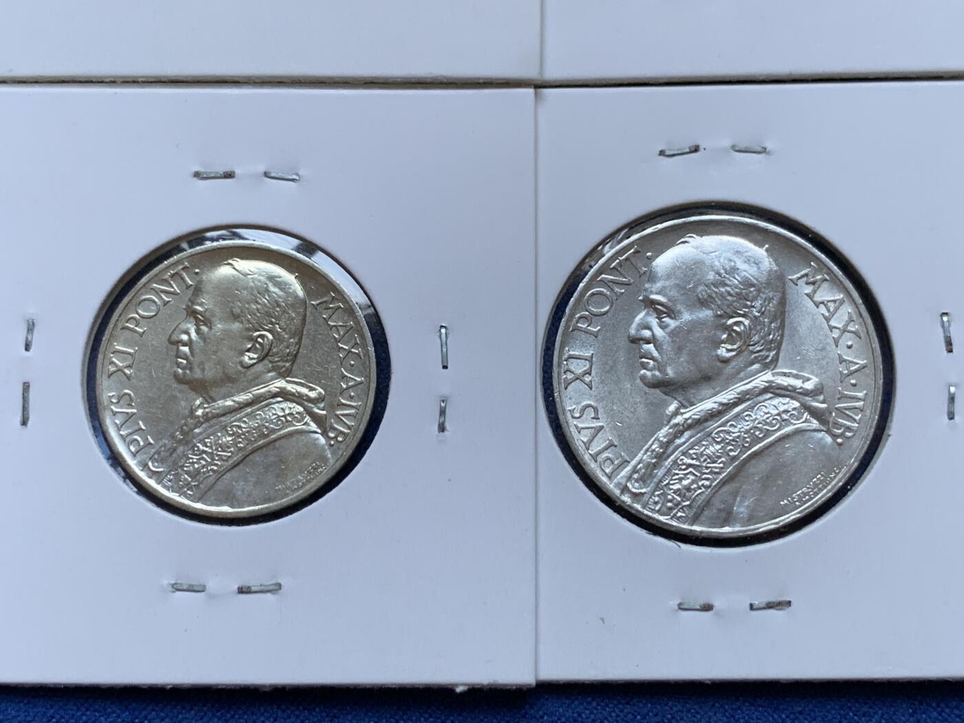 《竞宝斋》第295场- 周日，周一  2场连拍 （全场包邮） 8枚一组 梵蒂冈教皇国1933-34年8枚套 少见双年份版（含两银）