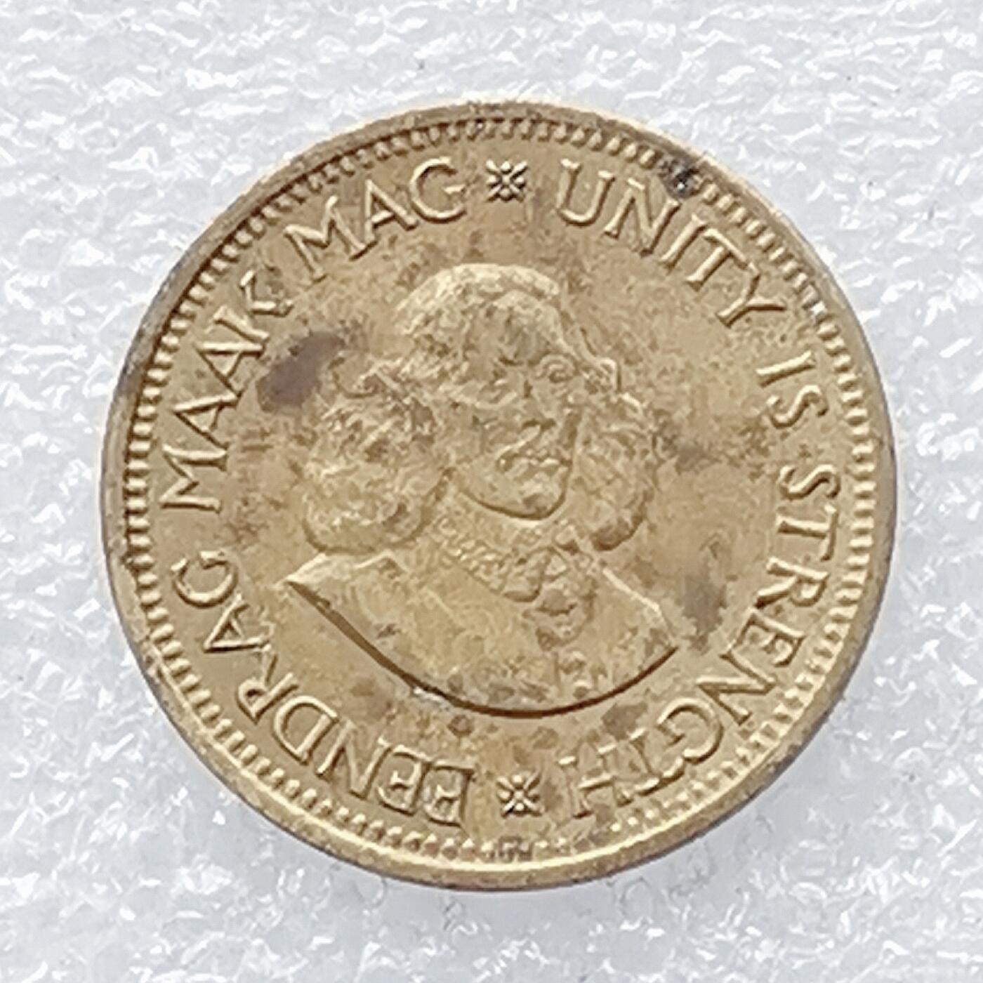 海外回流1元起拍小铺 各国钱币散币场 第14期 1961年南非开拓者里贝克1/2分黄铜币