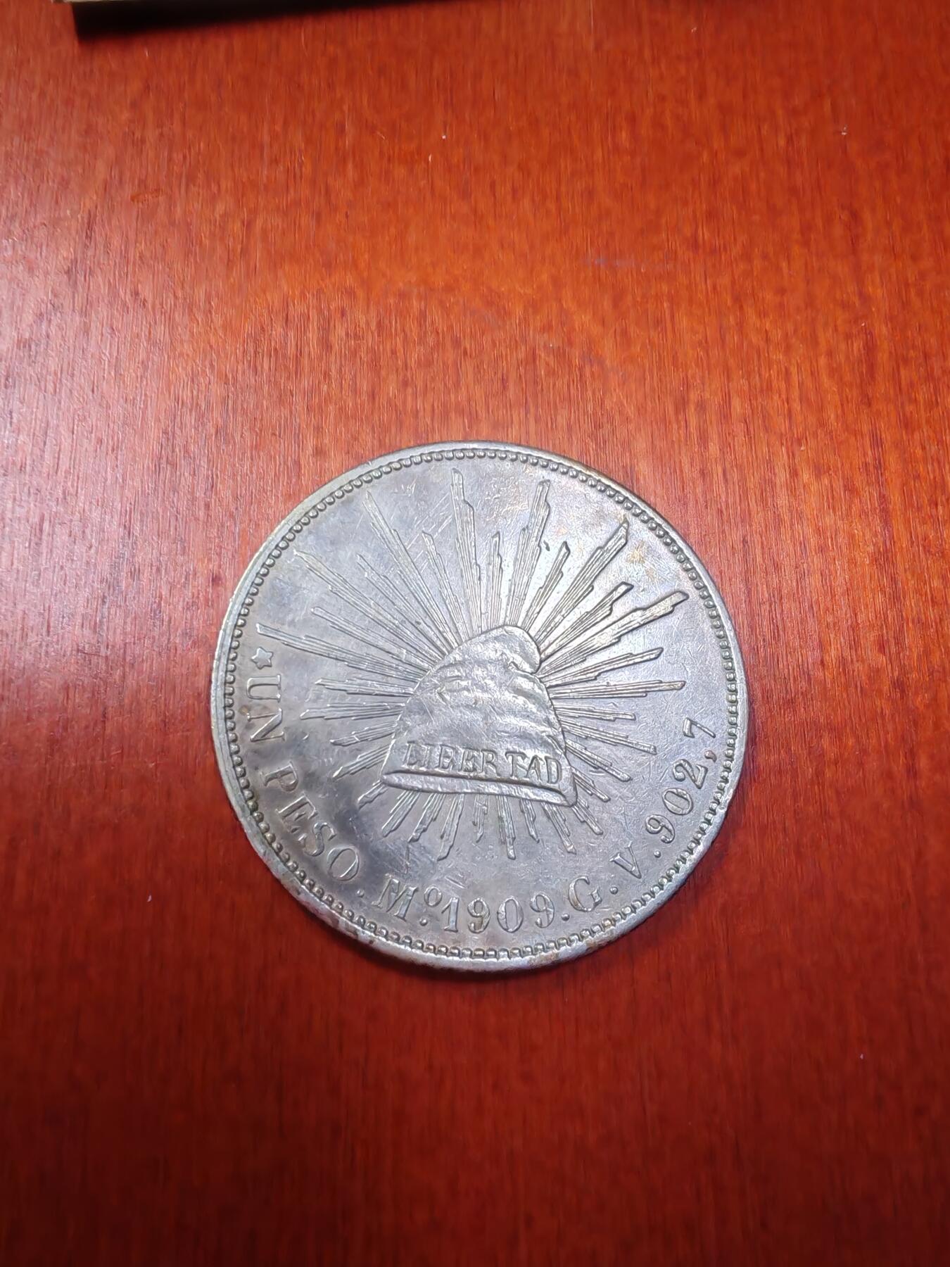 长老汇龙年精选第十九场拍卖 1909墨西哥1比索鹰洋，直边