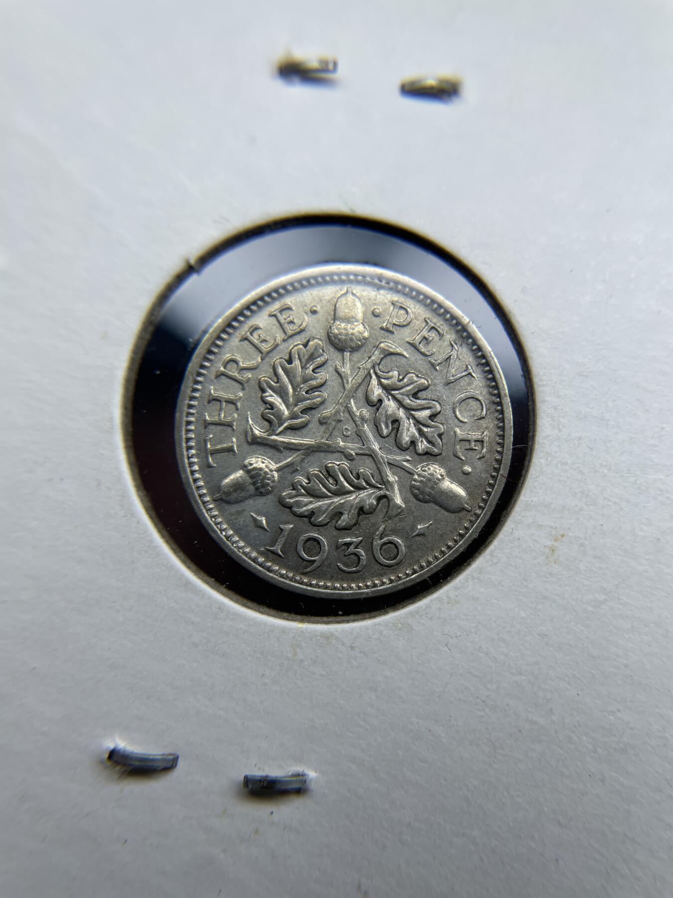 每日一拍，2024年集古藏今外币拍卖第十二期-第6场—（总第116拍-精选银币等专场），新一期拍卖开始了 1936年英国3便士银币
