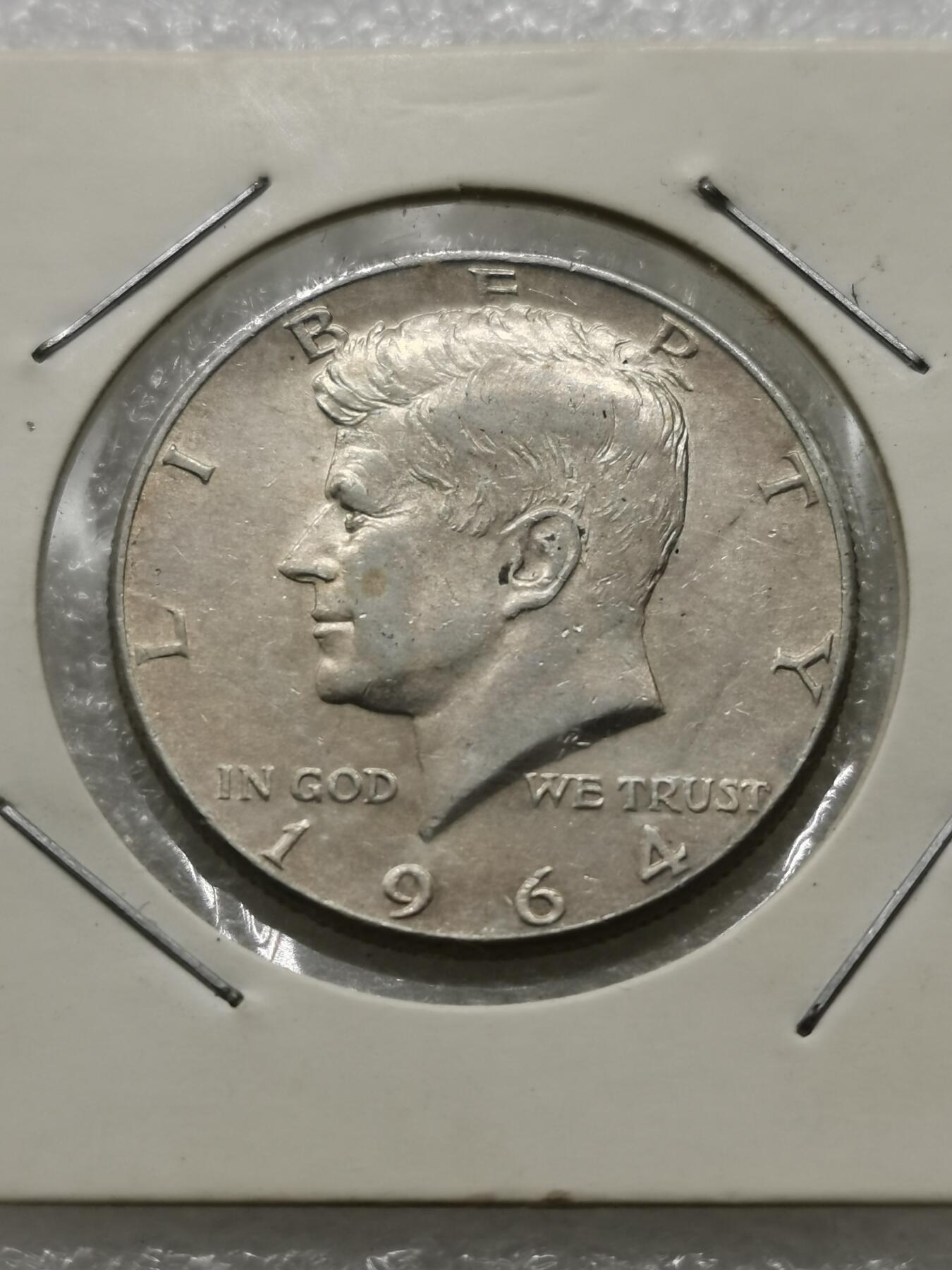 四叶草钱币第2场 散币 银币 套币 美国1964年肯尼迪50分银币 高银