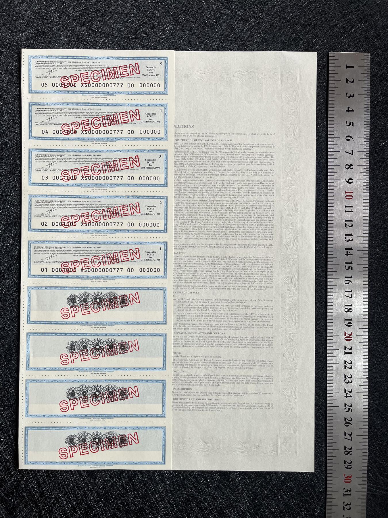 欧洲经济共同体股票EEC，欧盟主要组成机构，美国钞票公司雕板防伪印刷
