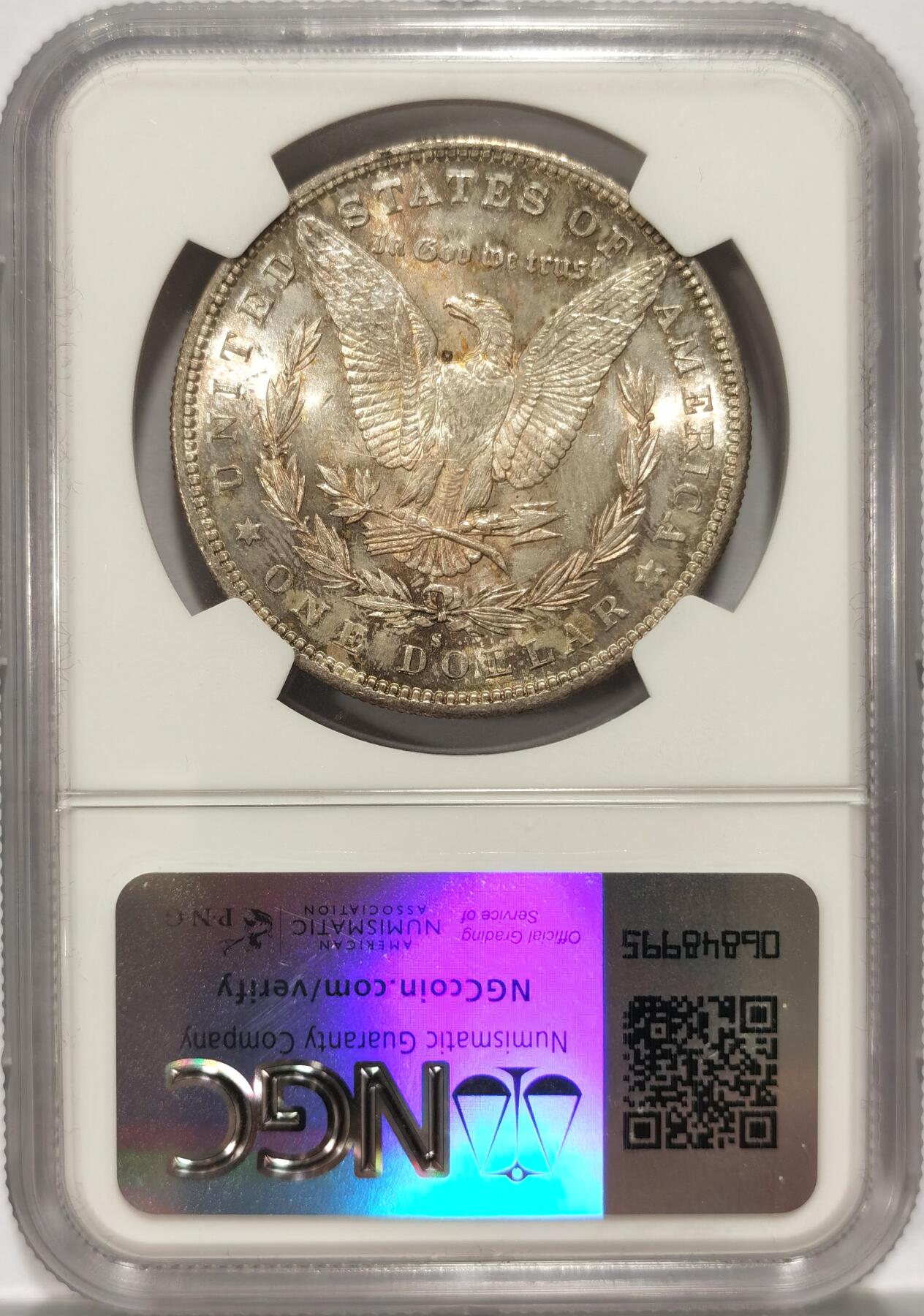 博洋堂世界钱币拍卖第087期（全场包邮） 1882年美国摩根银币S版NGC-MS63，原汁原味双面彩老包浆，包浆醇厚，打制精美，状态极佳