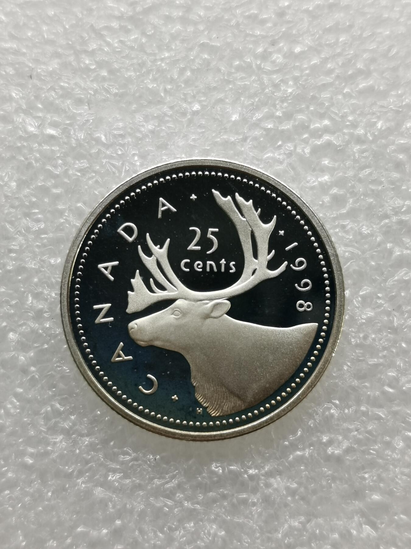 四叶草钱币第2场 散币 银币 套币 加拿大1998年麋鹿 25分精制银币