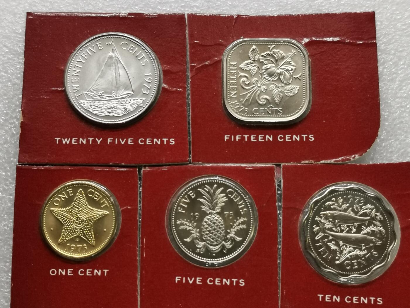 四叶草钱币第2场 散币 银币 套币 巴哈马1973年套币5枚 原封