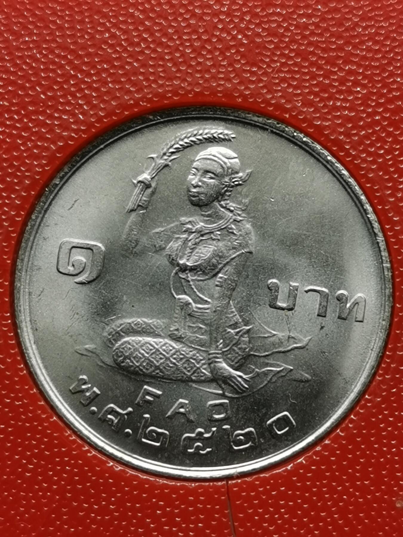 四叶草钱币第2场 散币 银币 套币 泰国1977年FAO1泰铢铜镍币 带证书 外加银币证书