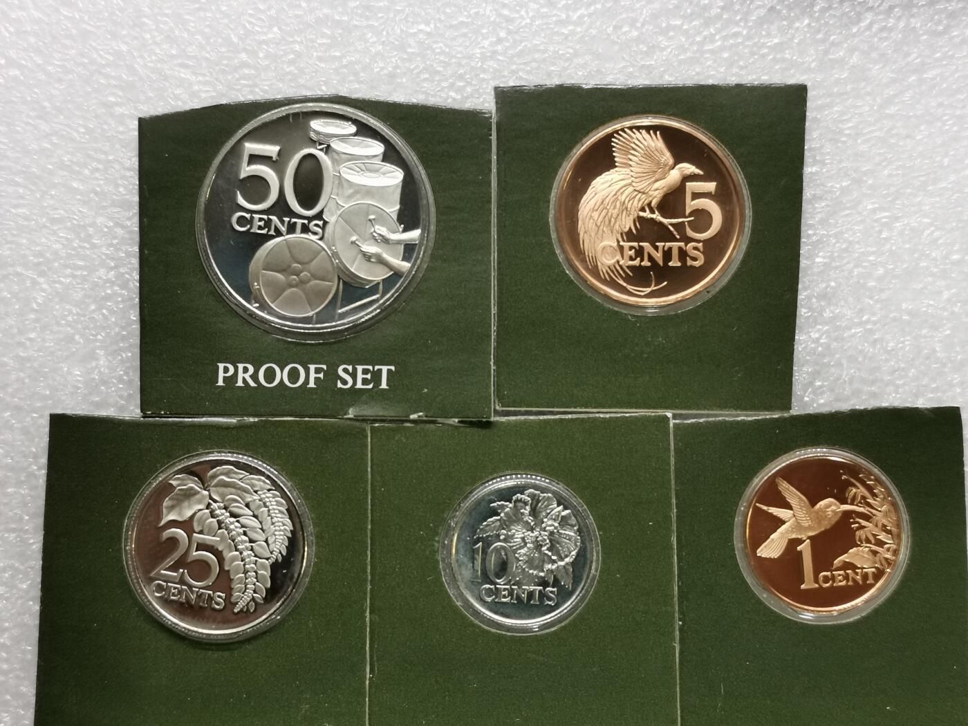 四叶草钱币第2场 散币 银币 套币 特立尼达和多巴哥1978年精制套币5枚 原封