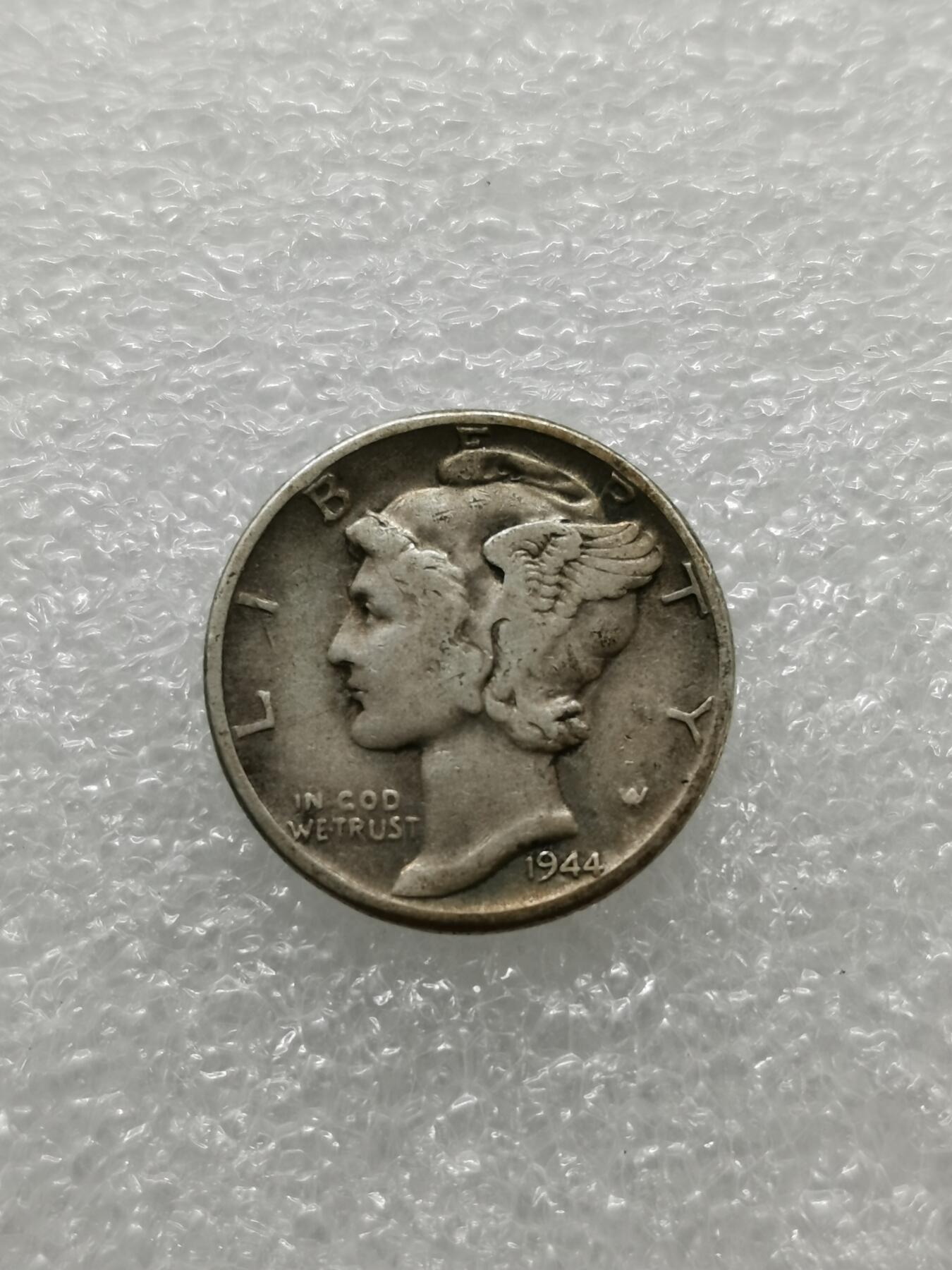 四叶草钱币第2场 散币 银币 套币 美国1944年墨丘利版10分银币