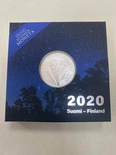 康怡轩钱币【以色列+葡萄牙+库克+澳大利亚+芬兰】第251003期  2020芬兰发行维因-林纳诞辰100周年20欧元精制银币