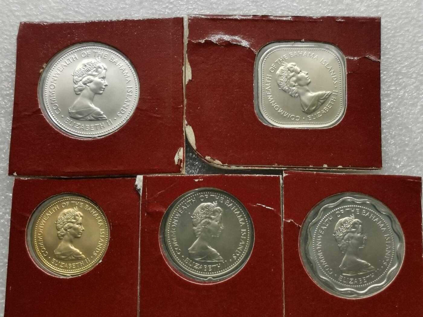 四叶草钱币第2场 散币 银币 套币 巴哈马1973年套币5枚 原封