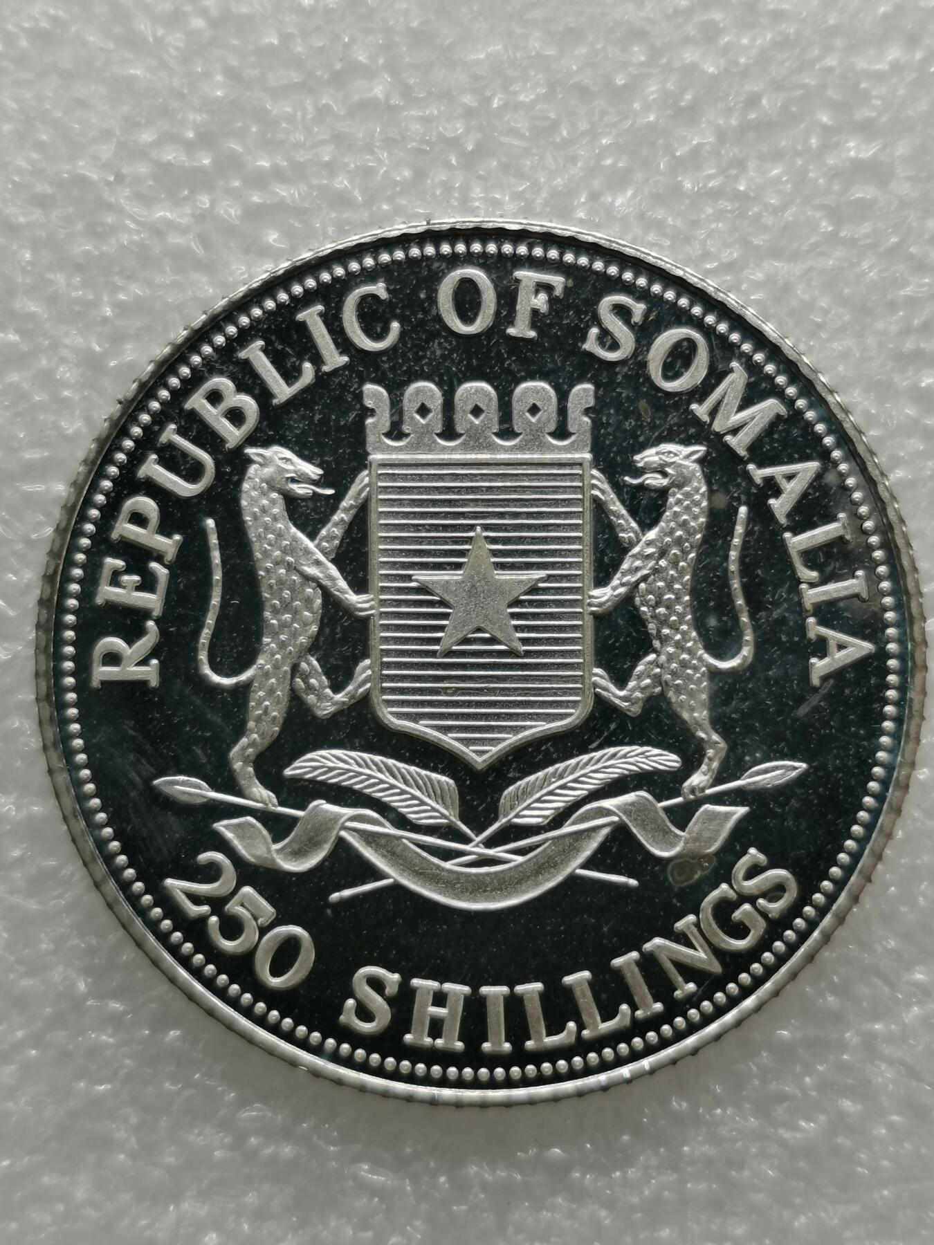 四叶草钱币第2场 散币 银币 套币 索马里1997年海洋动物虎鲸250先令银币