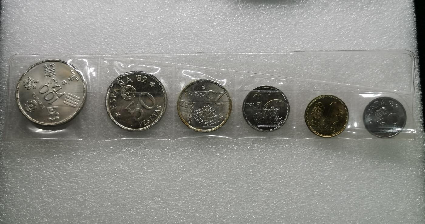 四叶草钱币第2场 散币 银币 套币 西班牙1980年82世界杯纪念币6枚