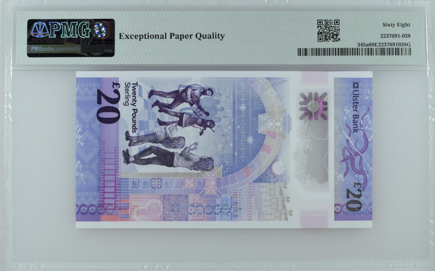 收藏联盟Quantum Auction 第367期拍卖  北爱尔兰阿斯特银行2019年20镑首发AA冠 PMG68 