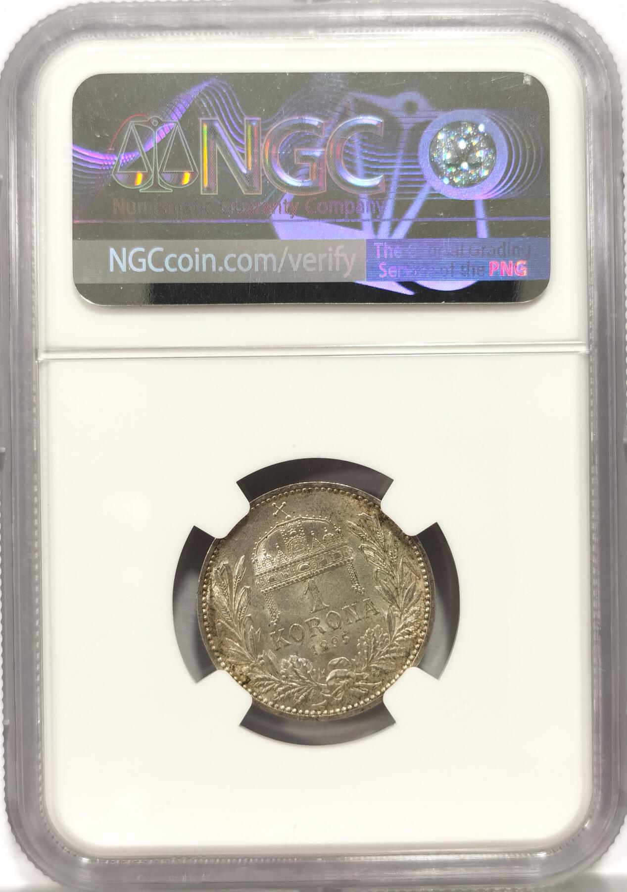 博洋堂世界钱币拍卖第087期（全场包邮） NGC MS64 奥匈帝国1895年1科罗娜银币 18XX年的非常少见