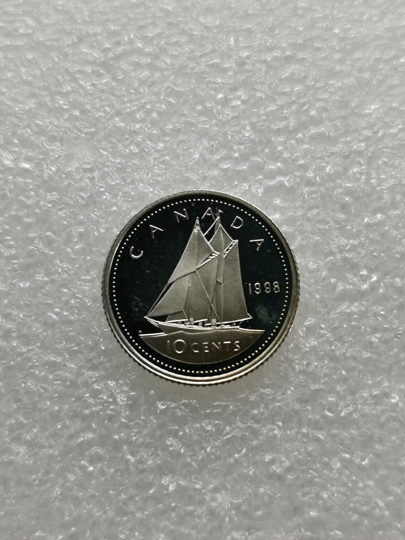 四叶草钱币第2场 散币 银币 套币 加拿大1998年 帆船10分精制银币