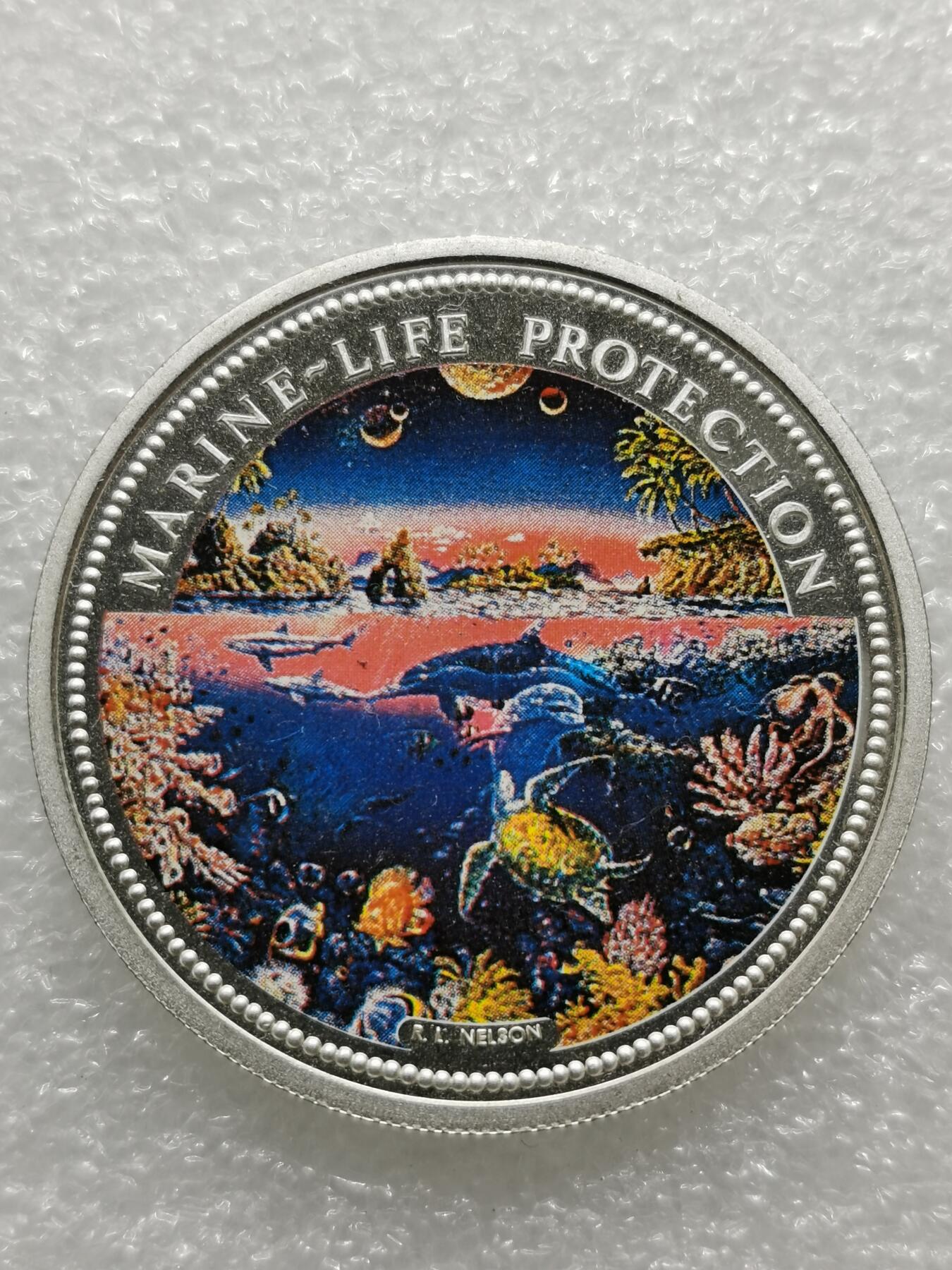 四叶草钱币第2场 散币 银币 套币 帕劳1993年海底珊瑚礁 彩绘5元银币